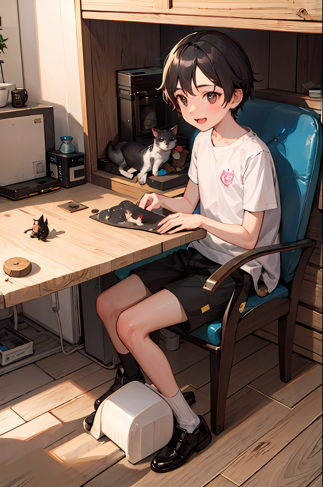 Gael was a 10 year old boy who loved animals. He had a dog, a cat and a hamster, and he loved spending time playing with them.