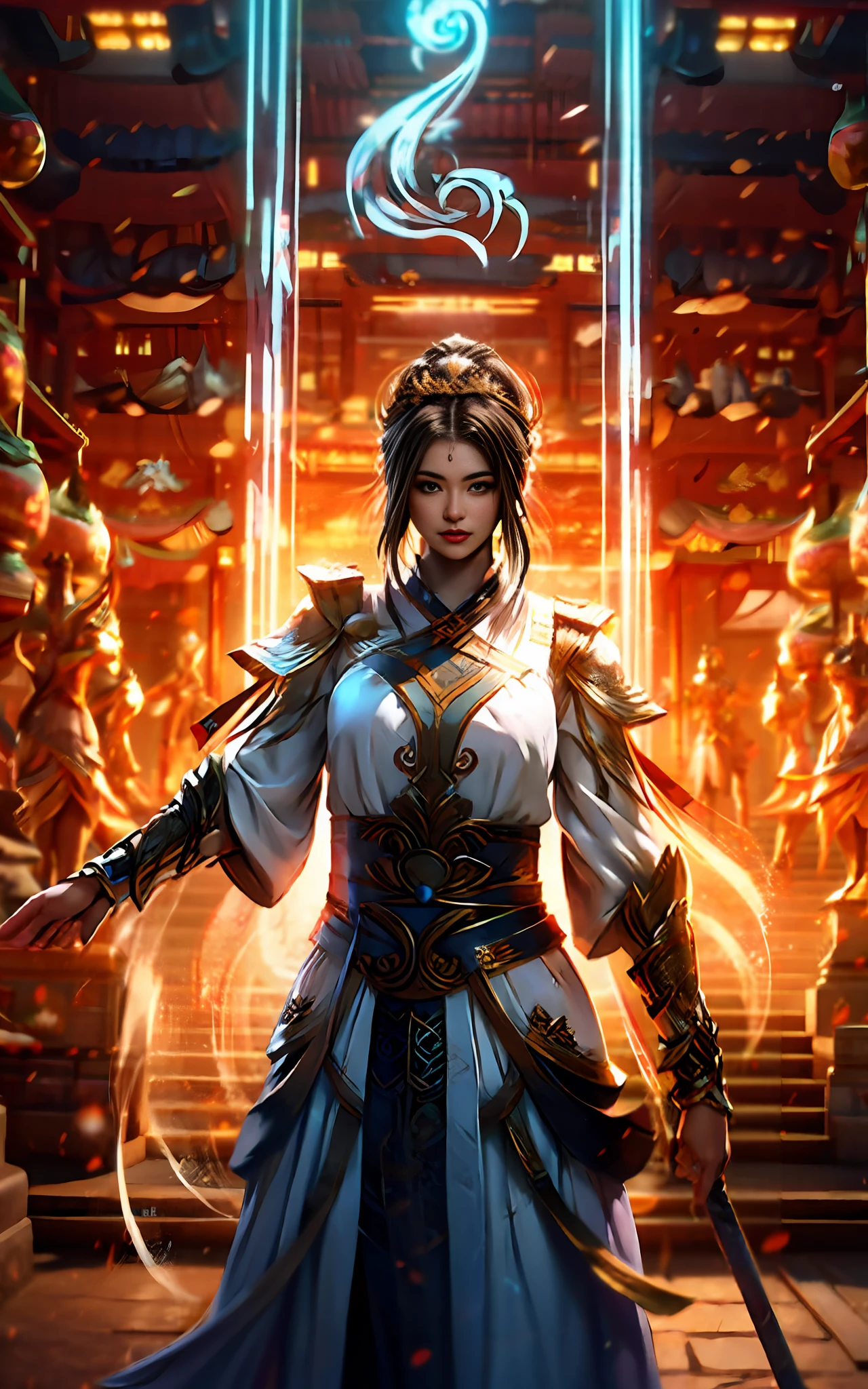 Ultra-high quality graphics and details, Pure Love God, mistic, powerful, sagacious, The gods are radiant, A fantasy wonderland, Fairy-like, Full of aura, Big Bang, Peerless action, Lens-driven, one and only, strong colors, Mysterious penguins, Stone emoji, Dancing armor, Beautifully dressed up as a dragon, Flowing light, Strong dynamics, Heavy texture.