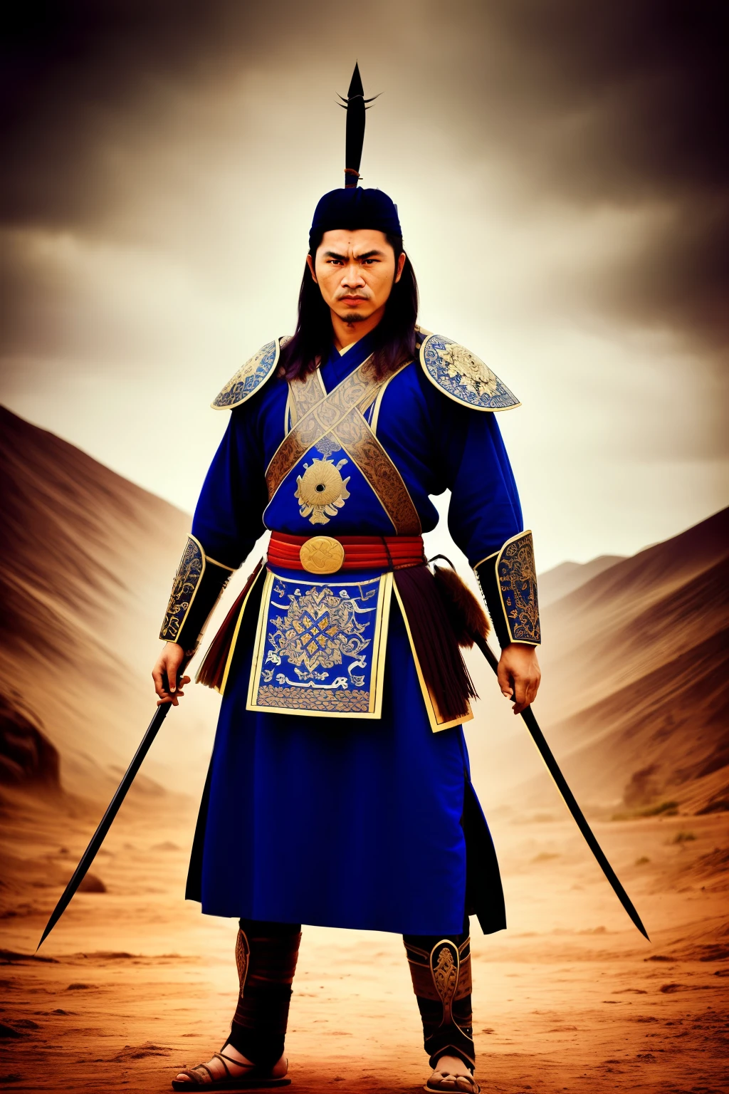 Warrior in Turkic style