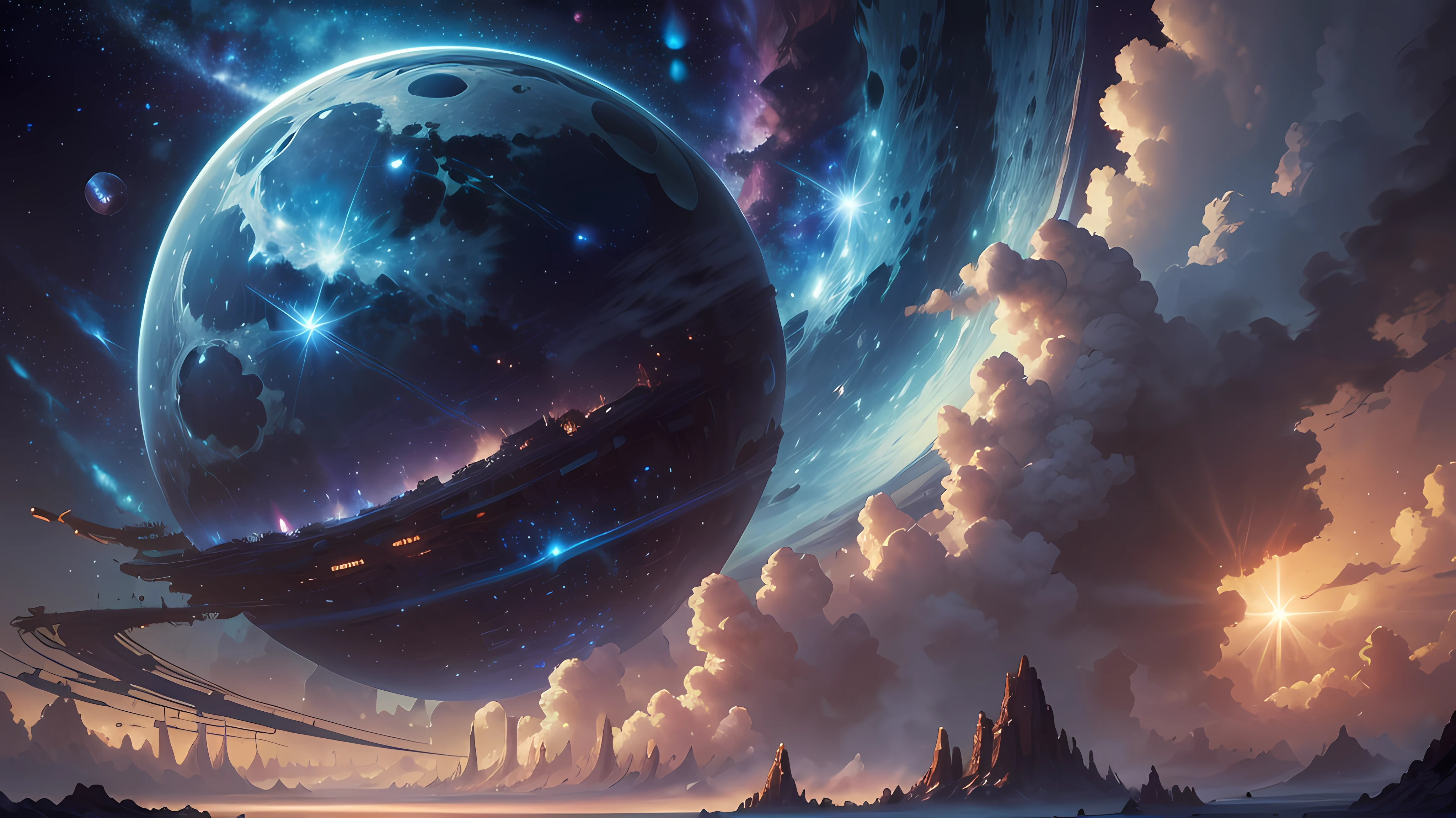 Link the unshakability of the "moon" with the emergence of the "New Human Project",Express the helplessness of the immutability of the world,And a glimpse of new possibilities。"An unshakable one(Moon:1.2),A brand new one(New Humanity Project),Unknown changes have been born at this time。"