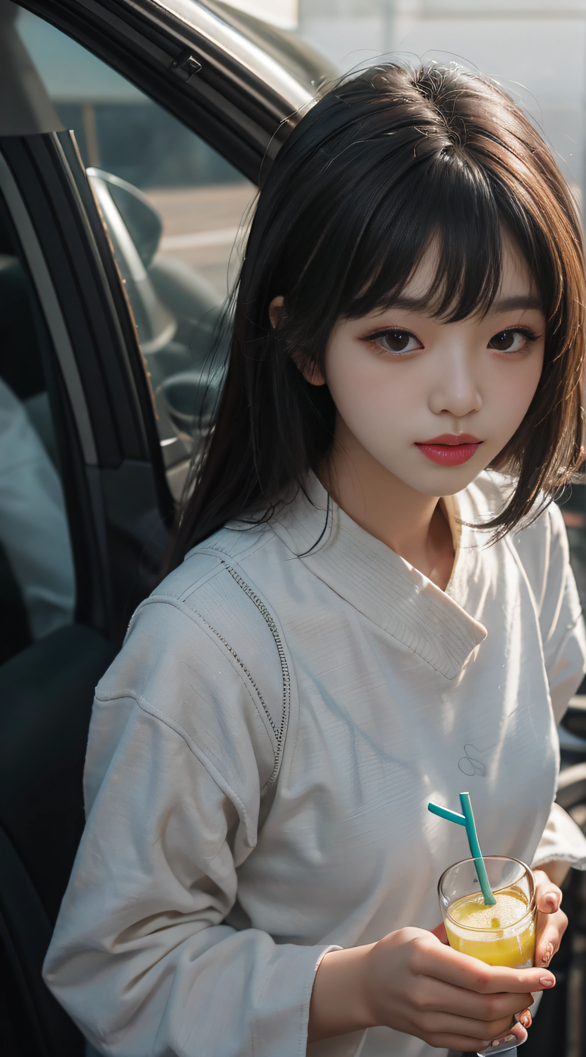 dresscantabile，Korean version，lemon juice，（From above：1.2），Sharp focus，volume fog，Upper body body，college student，
