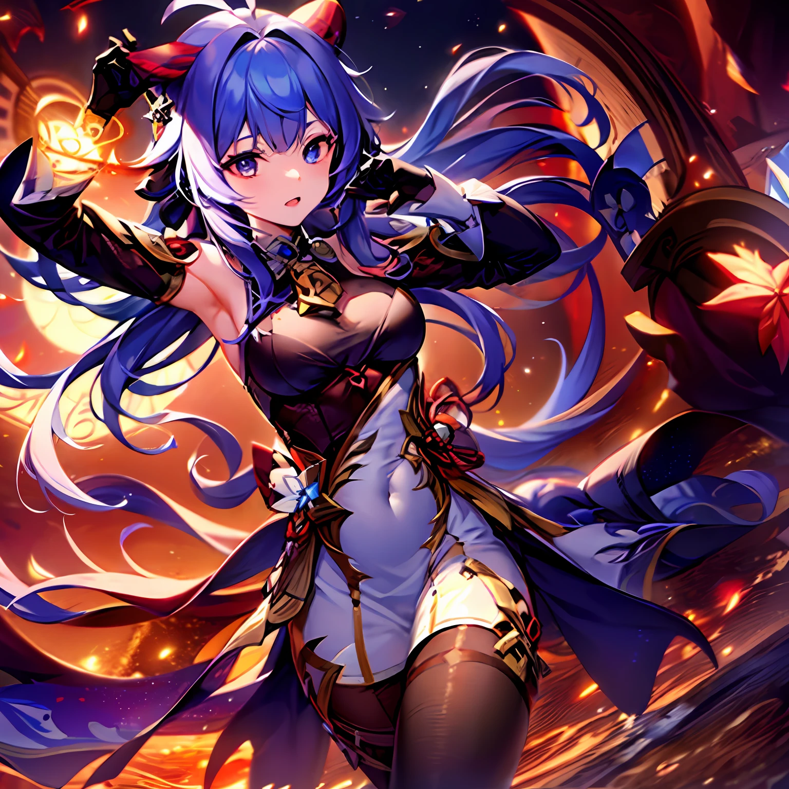 anime girl with long white hair and blue eyes holding a sword, Ayaka Genshin impact, Keqing from Genshin Impact, Kushatt Krenz Key Art Women, ayaka game genshin impact, Best anime 4k konachan wallpaper, trending on artstation pixiv, Genshin, high detailed official artwork, A scene from the《azur lane》videogame