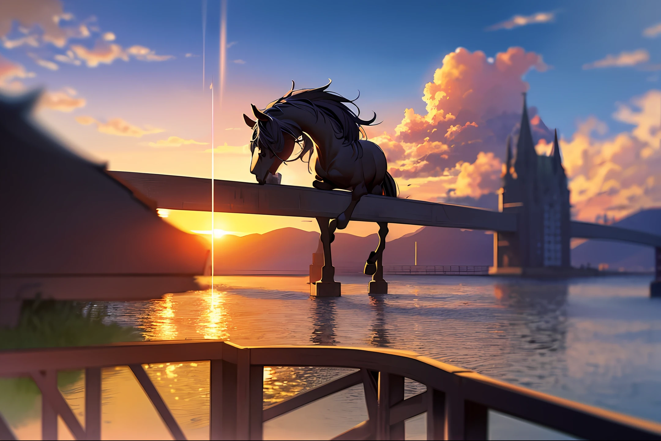 Ancient road west wind thin horse,Sunset,Broken intestines are at the end of the world。