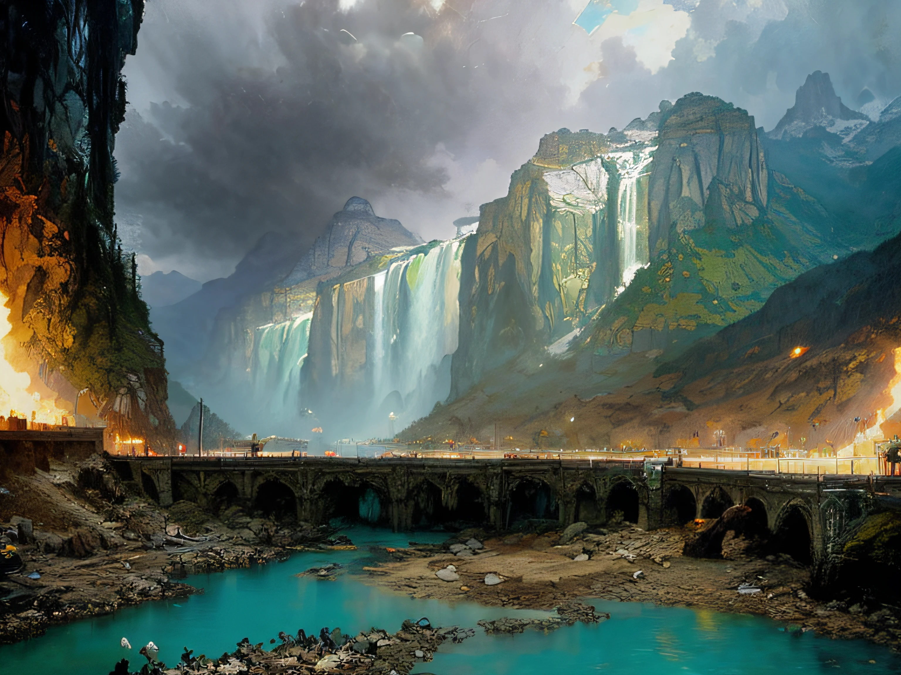 epic, pintura 3d fosca hiperdetalhada, Panoramic Cinemascope, inspirador, colossal, paisagem, ((Jesus disse, The Father's Kingdom is like a certain man who wanted to kill a powerful man, In his own house he drew his sword and stuck it in the wall, in order to find out if his hand could pass, Then he killed the powerful man.)), textura natural da pele, cores suaves, foco nítido, (((((cinematic appearance)))), detalhes insanos, detalhes intrincados, (desordem:1.3), (decadence:1.3), (grit:1.3), (darkeness), (grunge:1.3), (piscinas de sujeira:1.3), arte de greg rutkowski e de caravaggio e moebius e de alphonse mucha e de David Teniers, o Velho, estilo, razoávelDrink