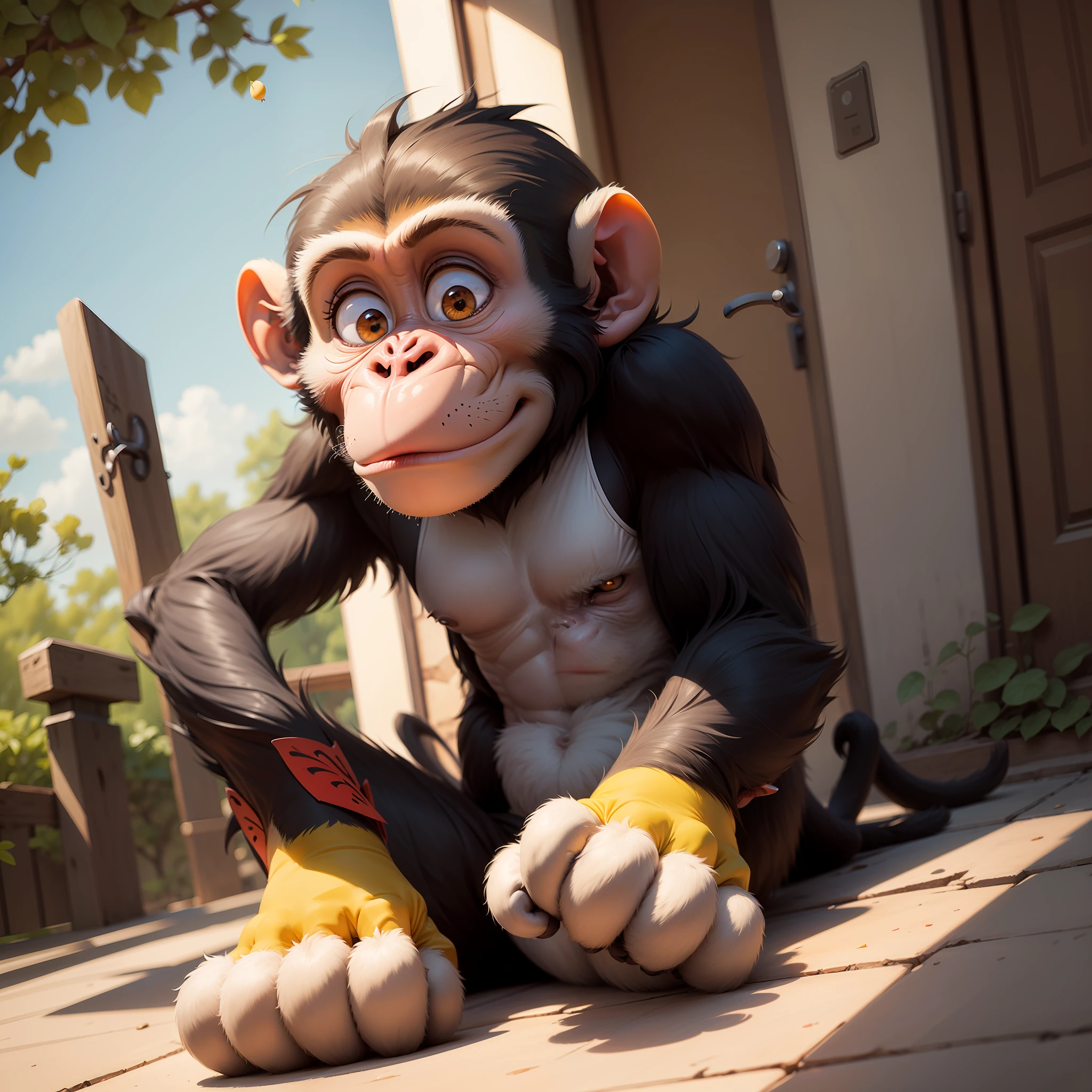 A monkey, cartoon style --auto
