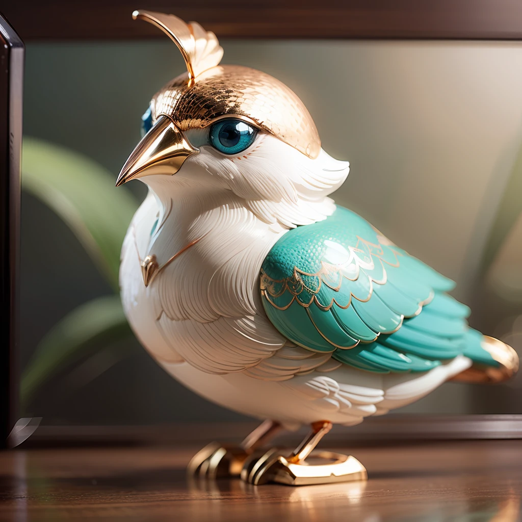 porcelain Birds, rose Gold color, Gold details --auto --s2