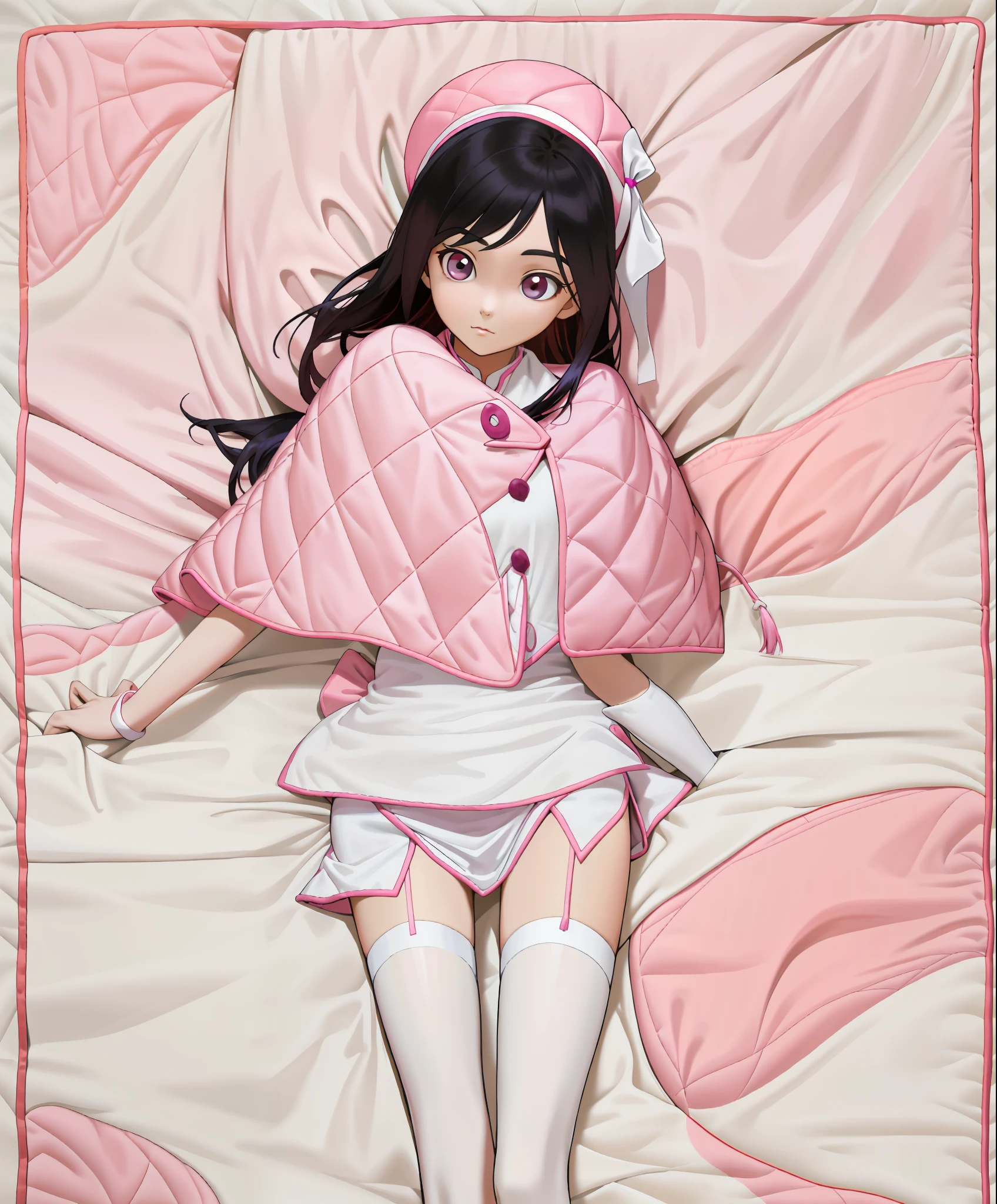 silk stockingsa,white colors,in pink,Lori,Two-dimensional,Pink girl quilt
