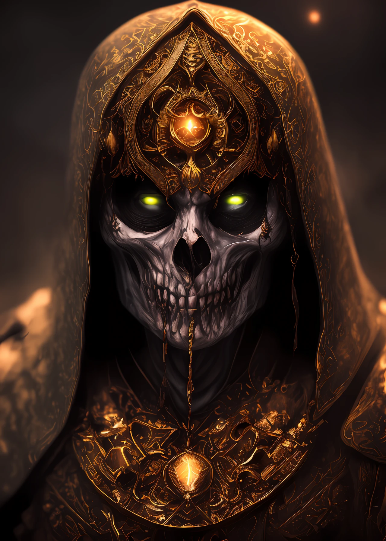 (extremely detailed 8k wallpaper),a medium shot photo of a fearful necromancer, Intricate, High Detail, dramatic