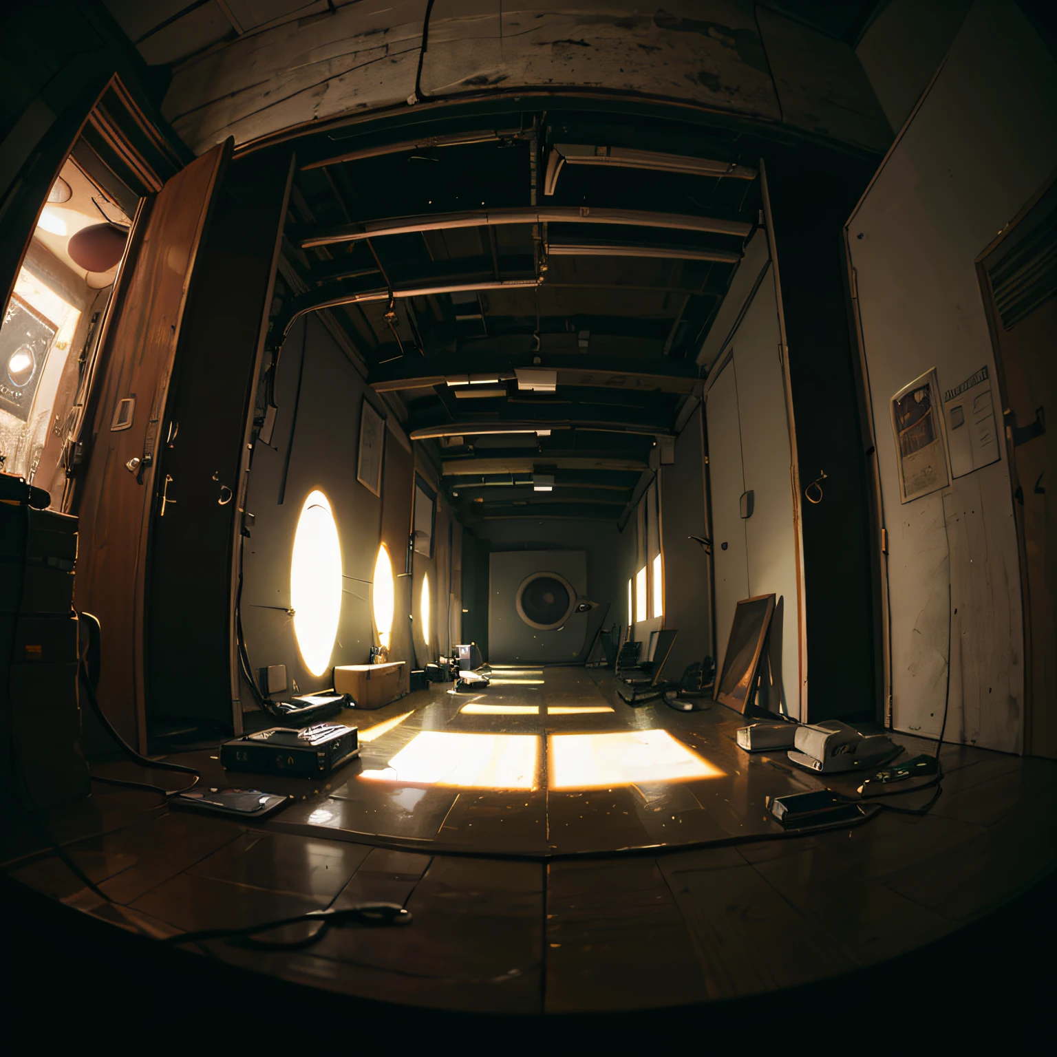 ((rat fisheye)) inside of ((scrbackrooms)) looking in a camera,[[bad quality]] recording from old vhs camera with glitches and noise, ((chromatic abberation), glitches), tone mapped, detailed art,( realistic, scratched film tape, video artifacts), mini glow flares, phonk edit --auto