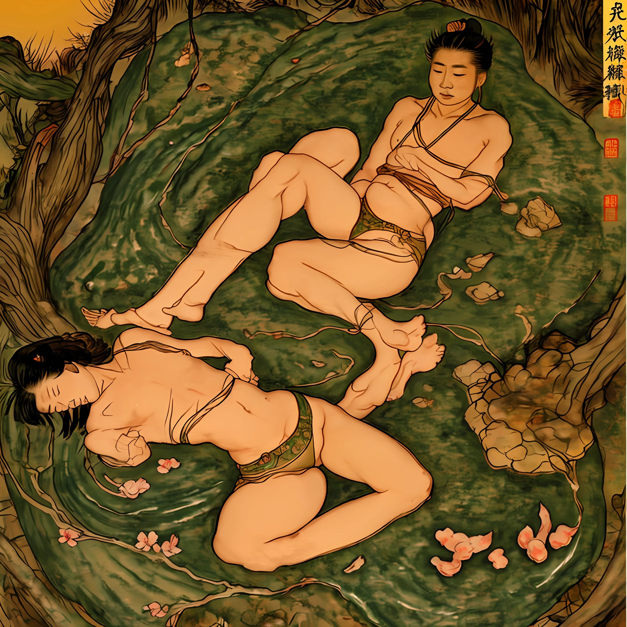 Xi Shi You Long Qingying opened his legs to tempt jade feet and plump his buttocks --auto