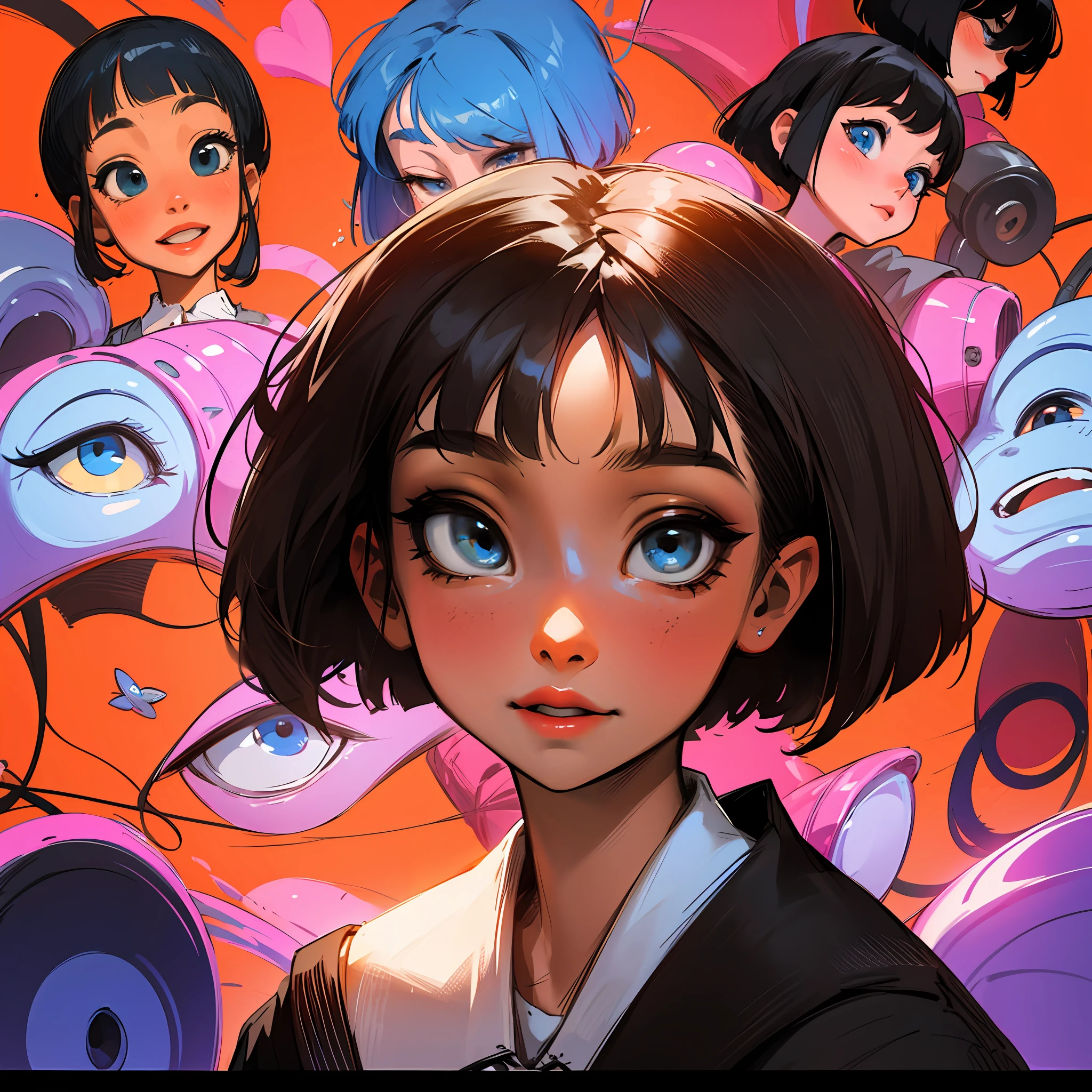 schoolgirls,high-school,curlies,bob-cut hair,The eye,lovly,de pele branca --auto
