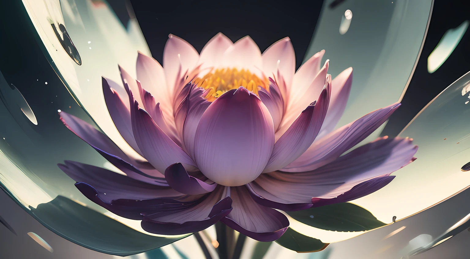 (((Best quality))), ((Ultra-detailed)),((Botanical illustration)),lotus flower,organic flowers,Close-up,Futuristic flowers,,transparent plastic,Dreamy，Emits a shimmering light，cold shades，Metallic glass luster， Glass texture, speeding camera shot, commerciaphotography, Cyberpunk style, perfect lightingeffects, illusory engine,Mechanical flower，cyber punk style，Metal petals，Glass petals --auto