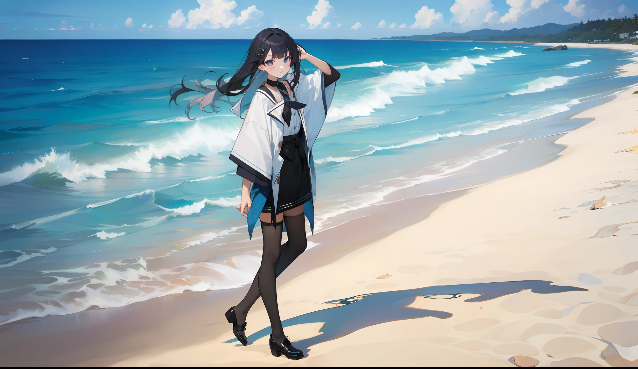 Black stockings,tmasterpiece,Beauthful,the ocean