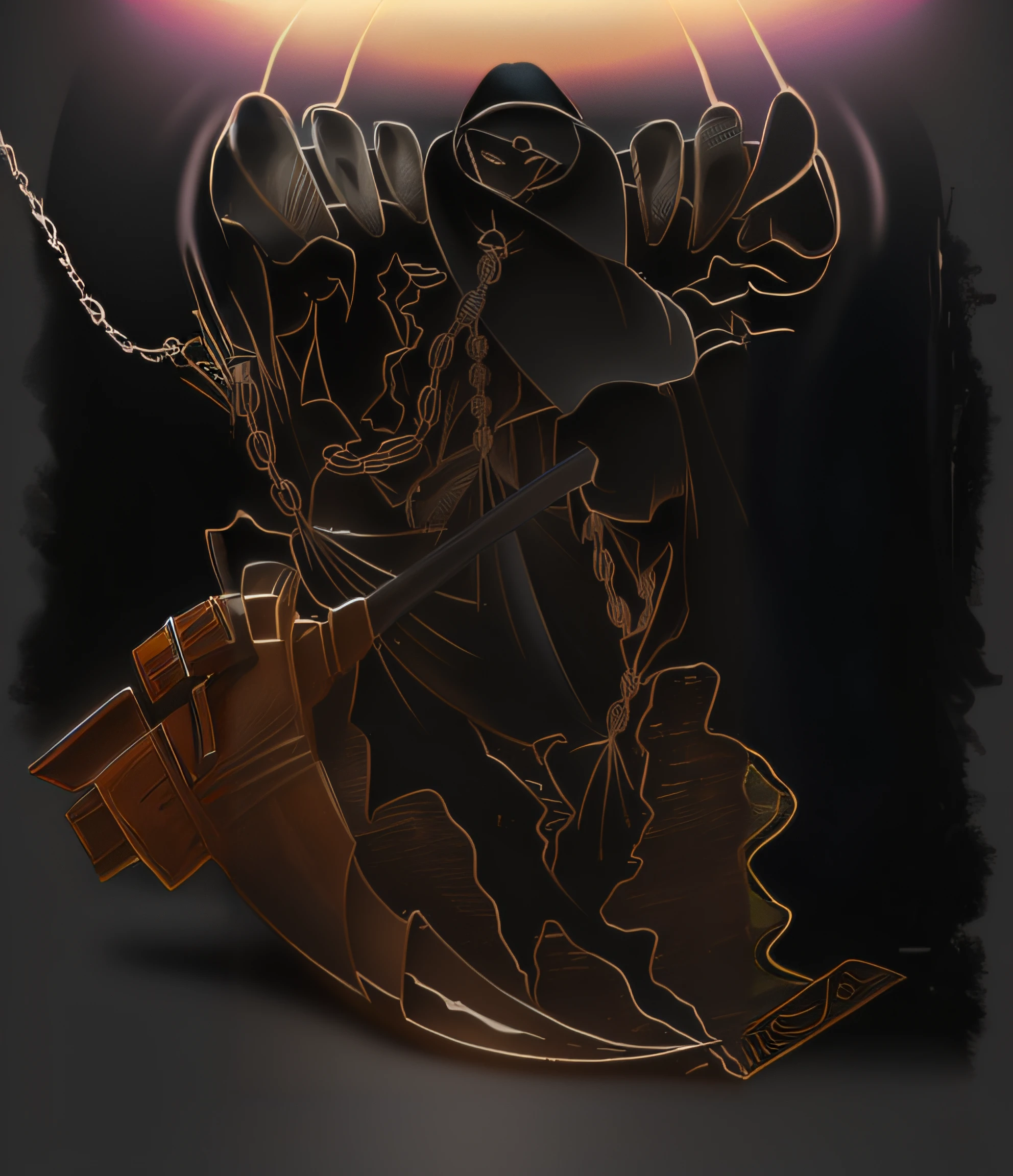 there is a bowl with a design of a man riding a horse, Ultra Detalhe. Pintura digital, Obras de arte intrincadas. octan render, master part. renderizado no liquidificador, baixo detalhamento. Pintura digital, Arte digital escura, mas detalhada, detalhado com sombras, Vinheta pesada!, detail render, Art Nouveau Octan Render, the samurai is wrapped in chains, 4K fantasia detalhe