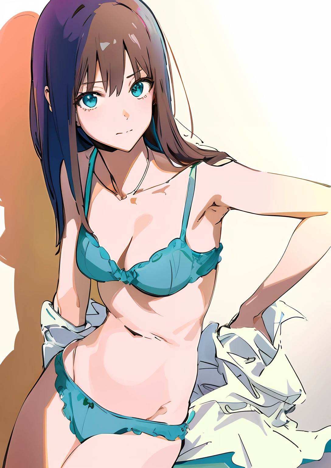 anime girl in a bikini and panties posing for a picture, Seductive Anime Girl, anime moe art style, (Anime Girl), charming anime girls, Ecchi anime style, made with anime painter studio, rin shibuya from idol master, attire: bikini of