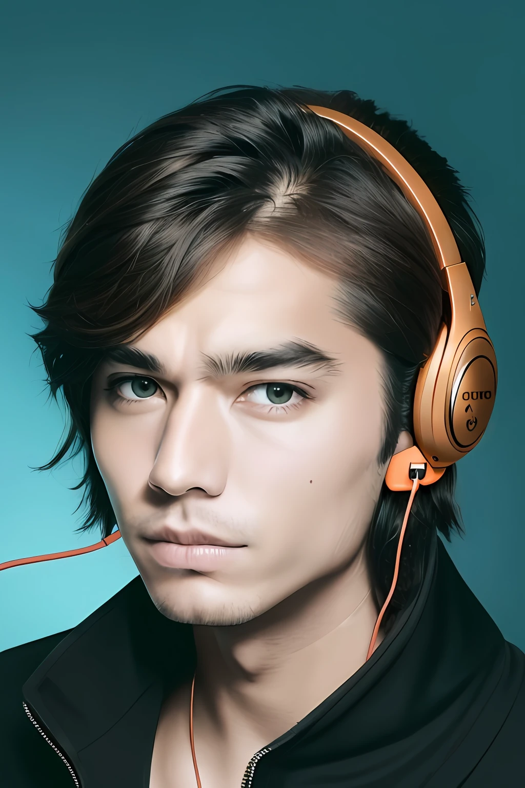 Skull metallic with earphones