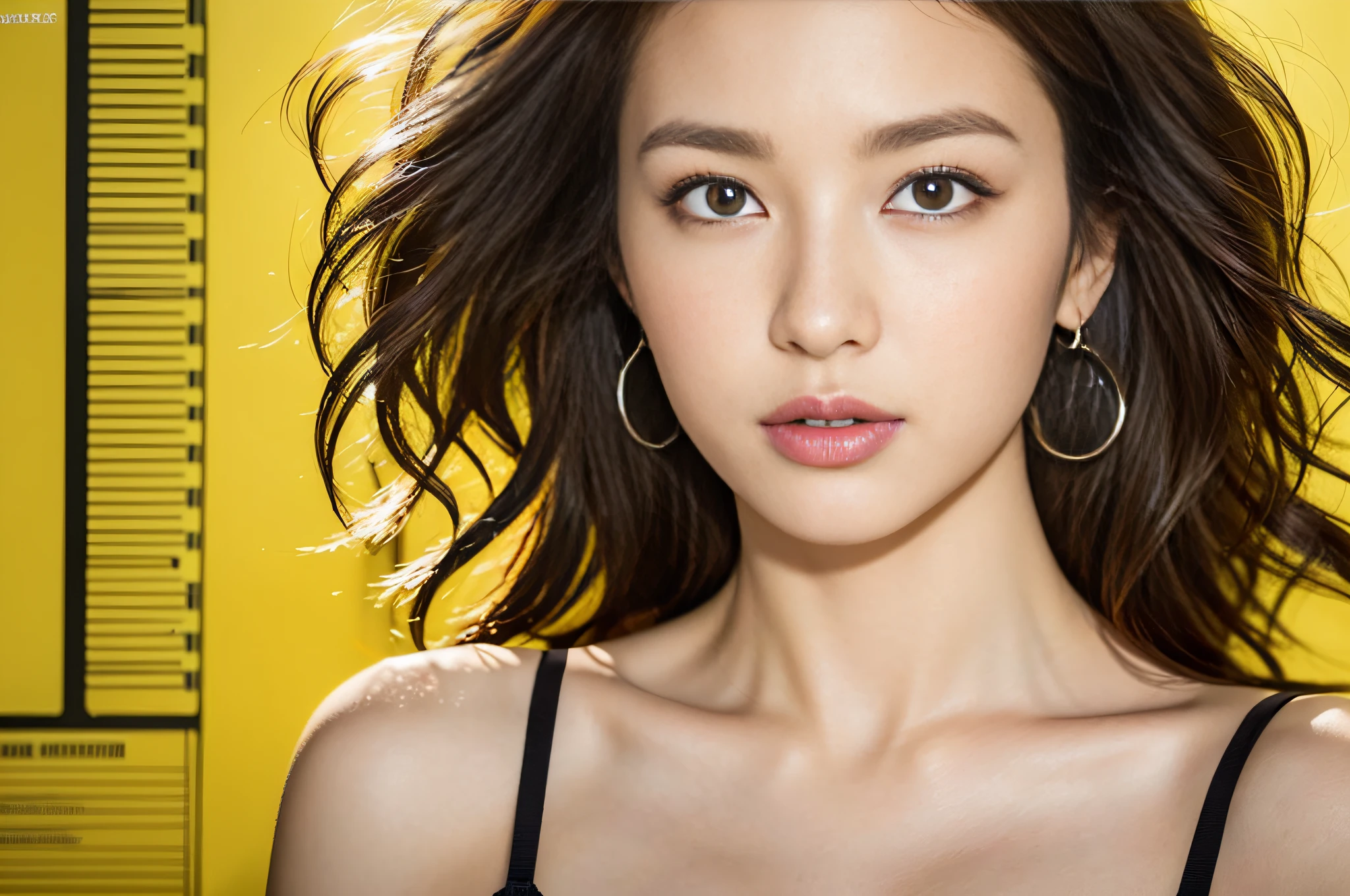 Random posture、mix4、1 persons、Larger space、Leaning to the right、(8K、Raw photography、beste-Qualit、​masterpiece:1.2)、(realisitic、Hphotorealistic:1.37)、1 Lady、ren、Beautie、A MILF、Cityscape、Daytime、Professional lighting、Photon mapping、Radio City、Physically Based Rendering、、Gradient black hair、Random hair、Kizi、Top Quality Images、hight resolution、1080p、(Crisp face)、(Detailed face description)、(Detailed hand description)、(​masterpiece）、（Exquisite CG）、extreme light and shadows、Works of masters、abundant detail、（Fine facial features）、（Top Quality Images）、（​masterpiece）、（Detailed eye）、Look ahead with your eyes、Fine clavicle、Light yellow lingerie、hugetits、Big breasts、fullllbody、Plump、