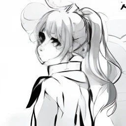 ((Line art painting+style of anime+Long hair ponytail:1.2+Clean and meticulous style),(Brief introduction to details, Perfect lines, Outline sketch),Single portrait, Sketch portrait, animemanga girl,Simple silhouette, thick line art,))
