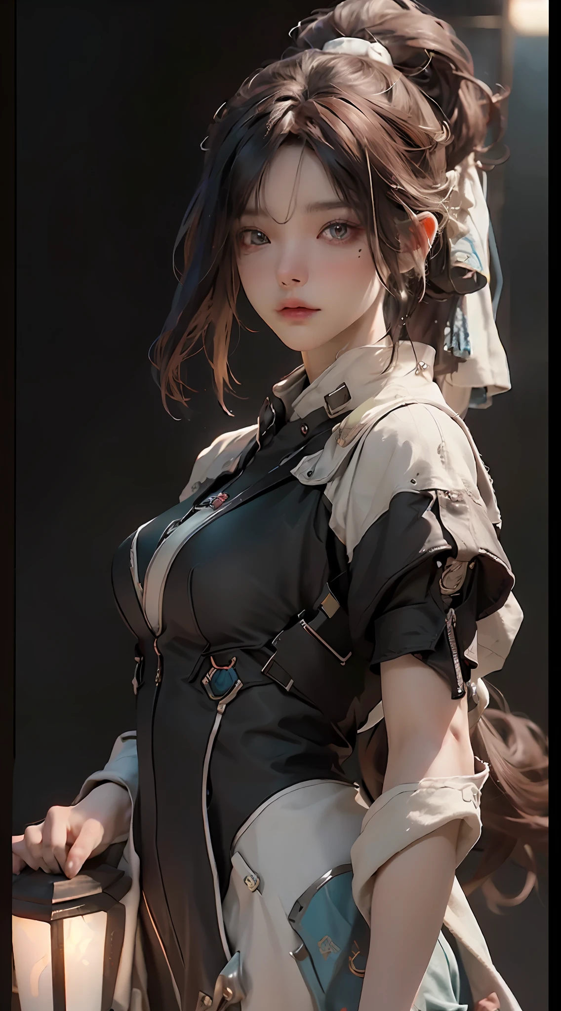 ((best qarity)), ((tmasterpiece)), (the detail:1.4), 3D, A beautiful cyberpunk female image,HDR(HighDynamicRange),Ray traching,NVIDIA RTX,Super-Resolution,Unreal 5,Subsurface scattering、PBR Texture、post-processed、Anisotropy Filtering、depth of fields、maximum definition and sharpness、Many-Layer Textures、Albedo e mapas Speculares、Surface Coloring、Accurate simulation of light-material interactions、perfectly proportioned、Octane Render、Two-colored light、largeaperture、Low ISO、White balance、thirds rule、8K RAW、100 cm long hair hanging down