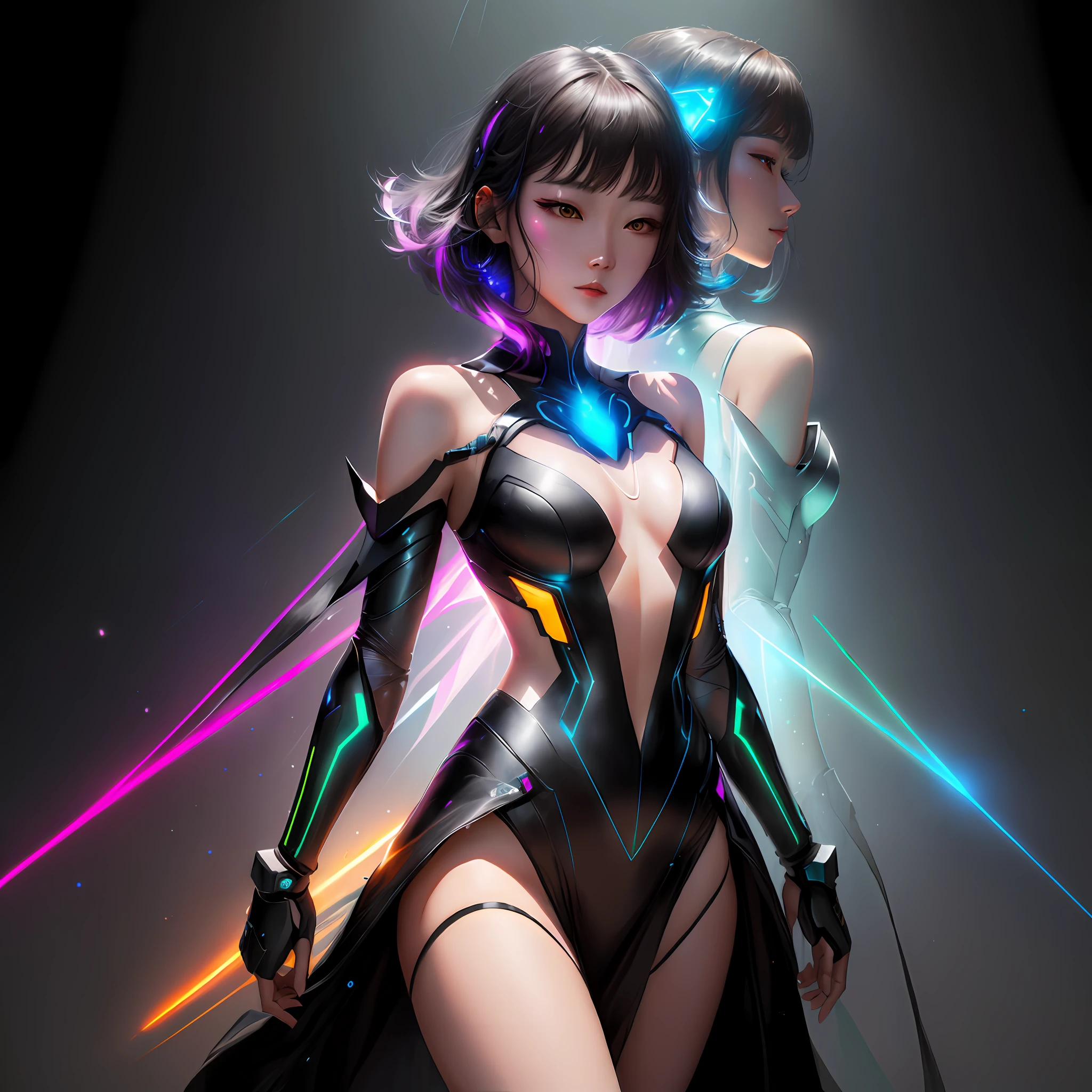 Girls Short Hair Cypherd Superpowers Artificial Man No Tattoo Black Hair Chinese