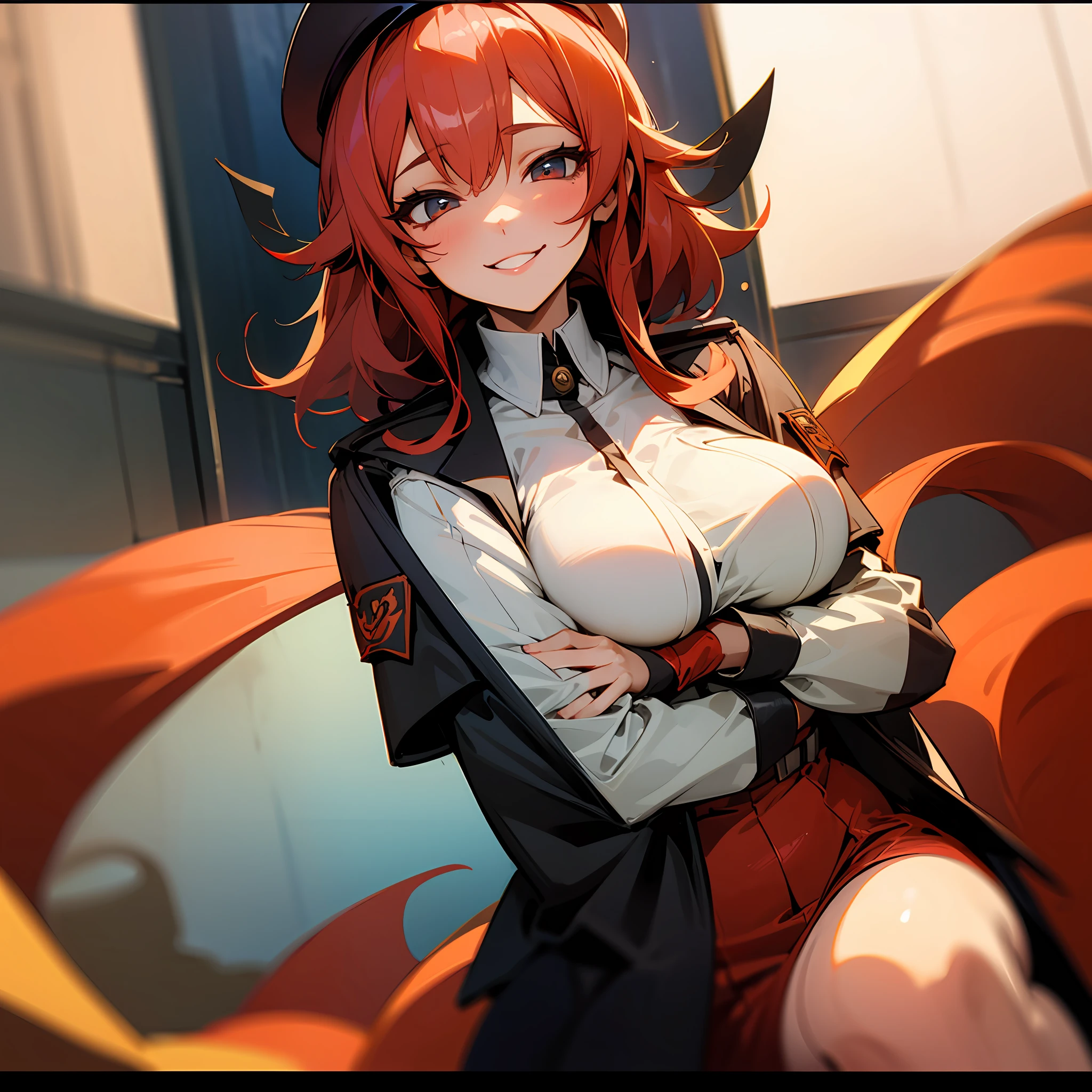 Girl in uniform with big breasts,ssmile,Be red in the face ,Two-dimensional,seduce,Craving sexual her chest