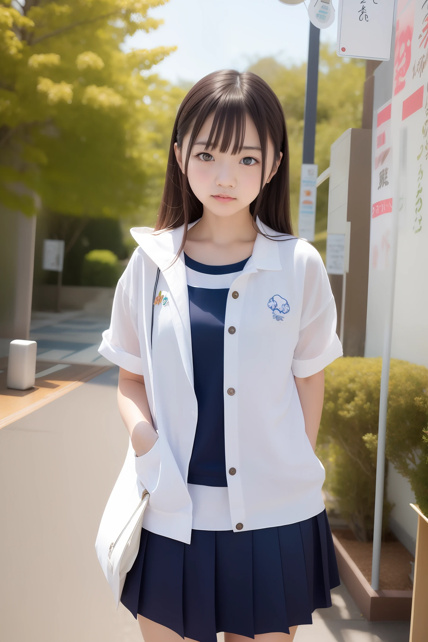Pure and cute, lively young Japanese anime female high school student
