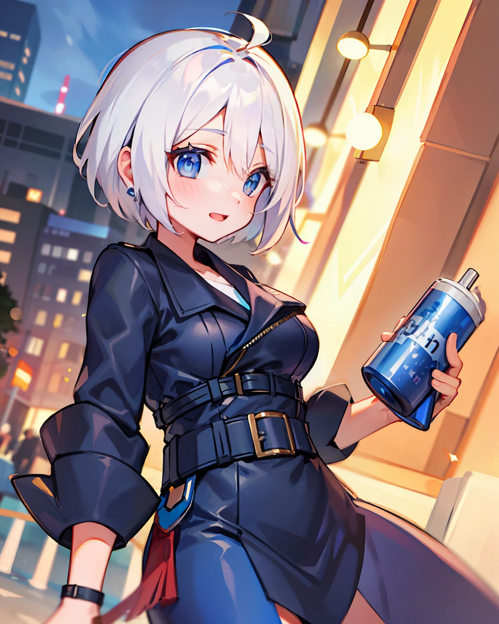 White-haired animated woman