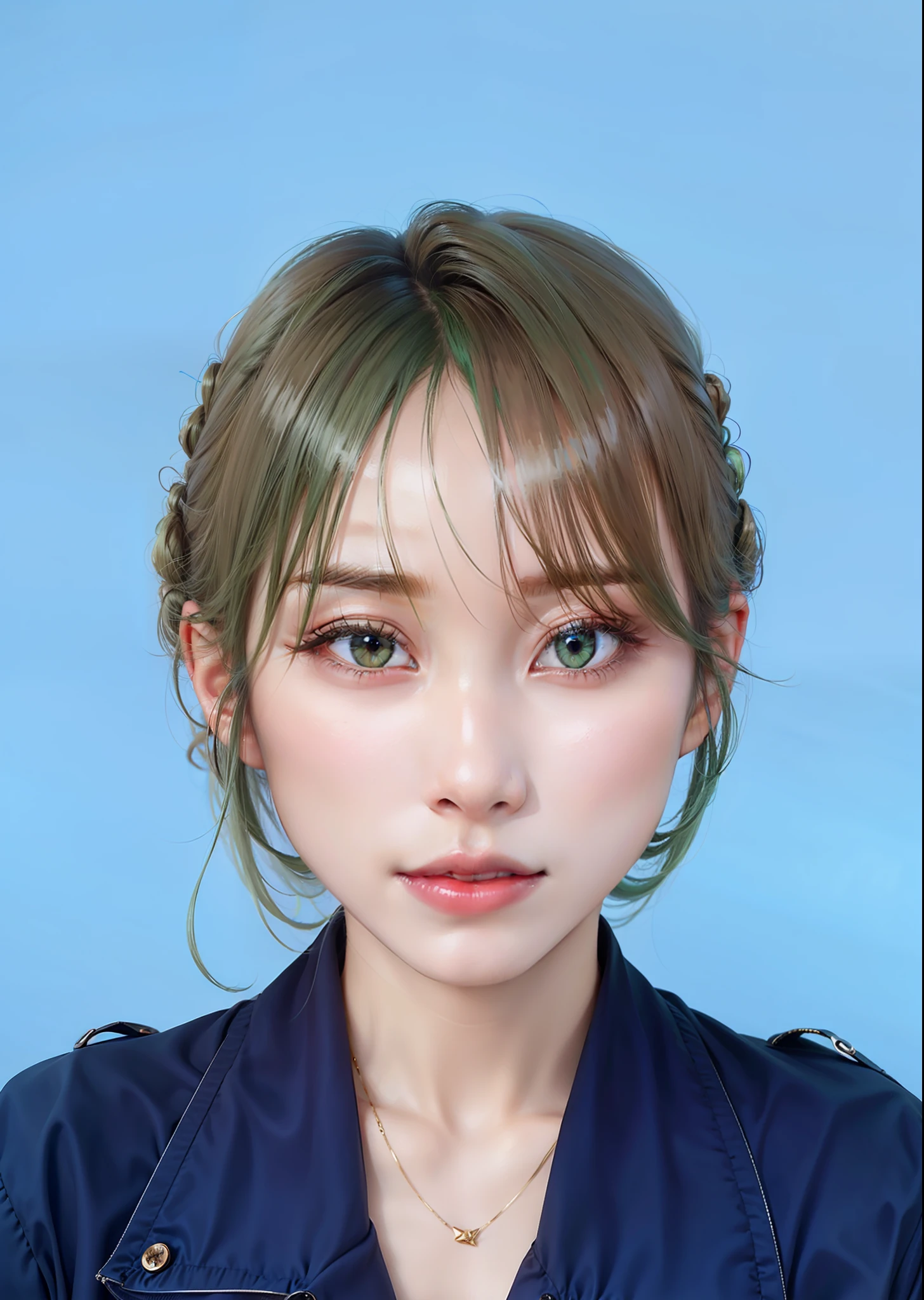 Tea green hair