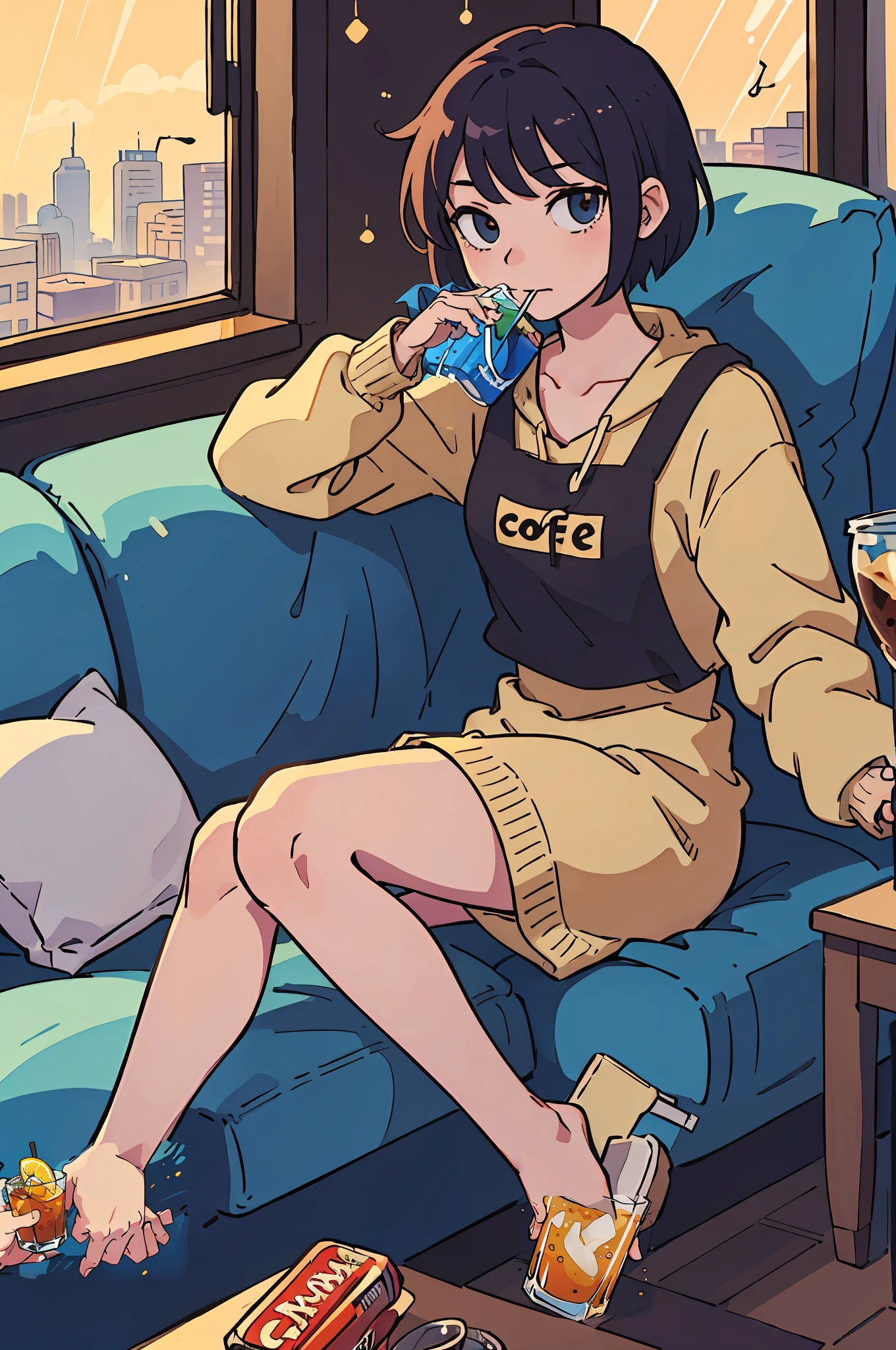 Hand holding the drink