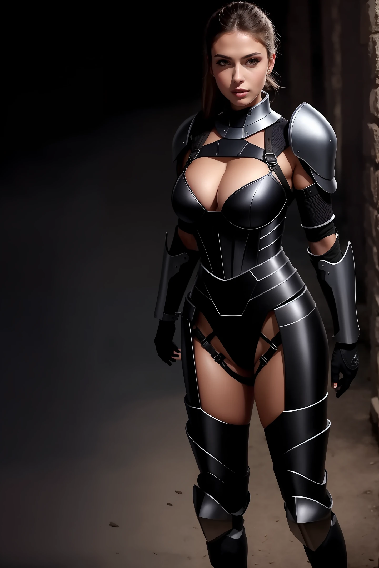 Sexy beauty in exoskeleton armor