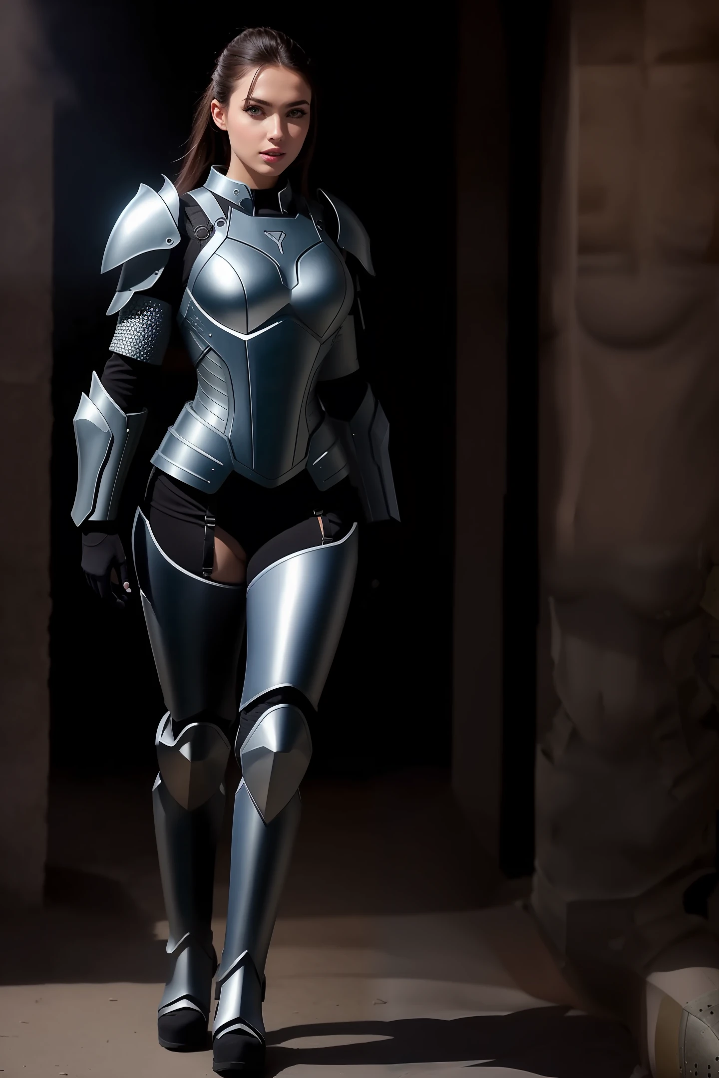 Sexy beauty in exoskeleton armor