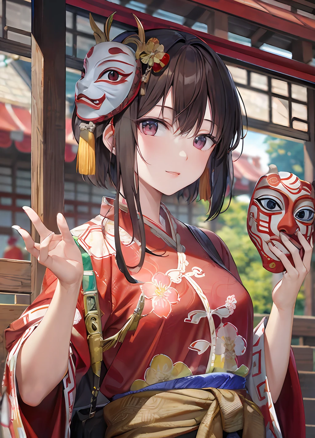An oil painting style Peking Opera mask