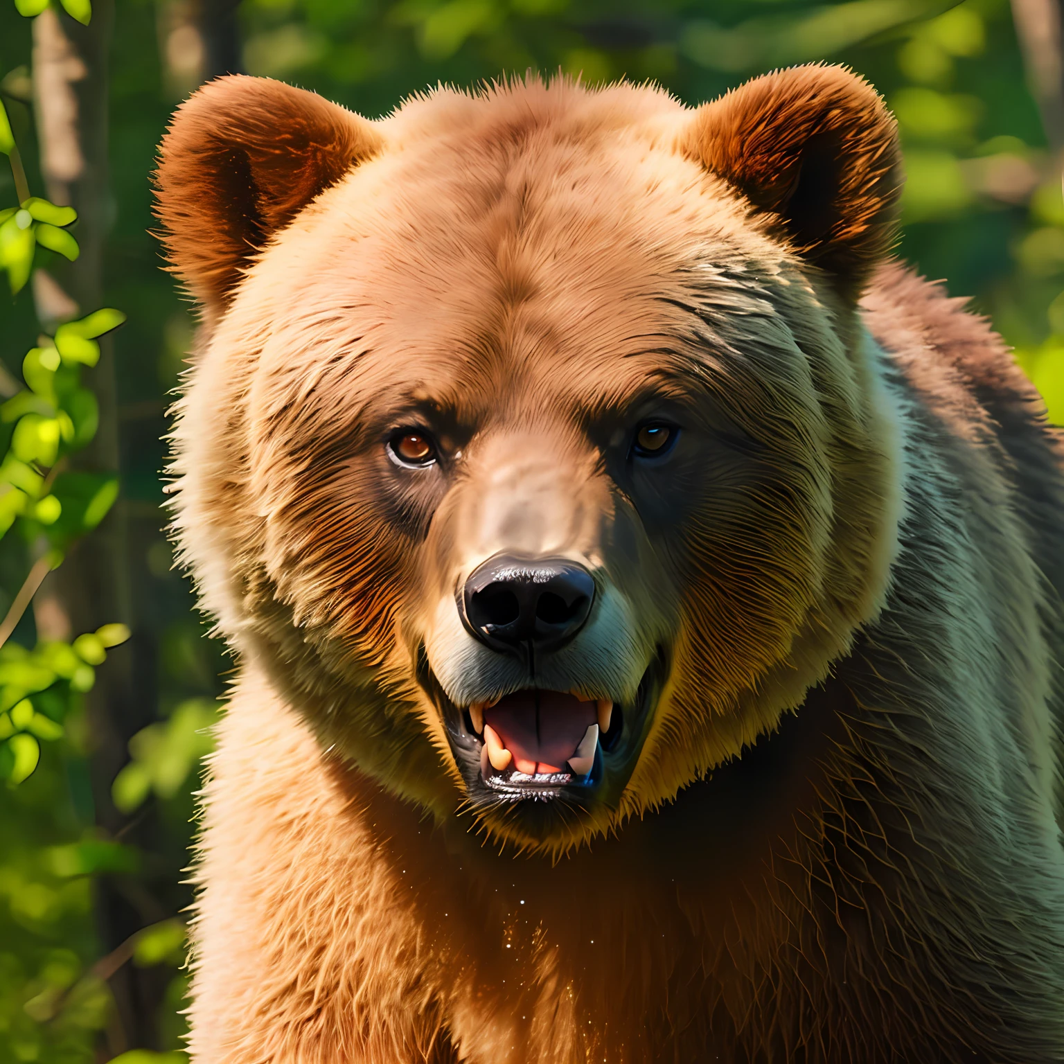 angry bear looking at the camera