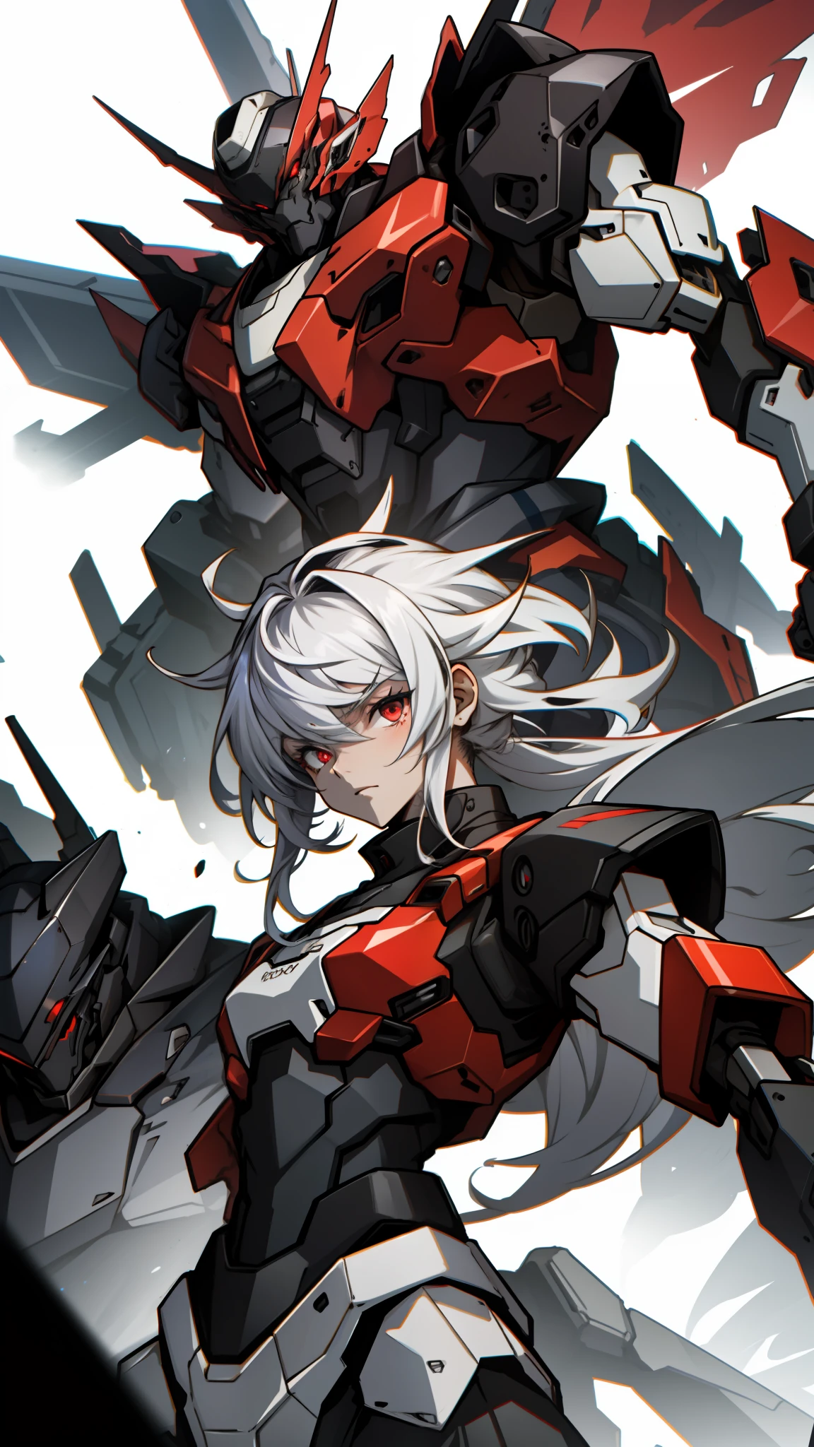 mechs,belve,s girl,whaite hair,Red eyes,