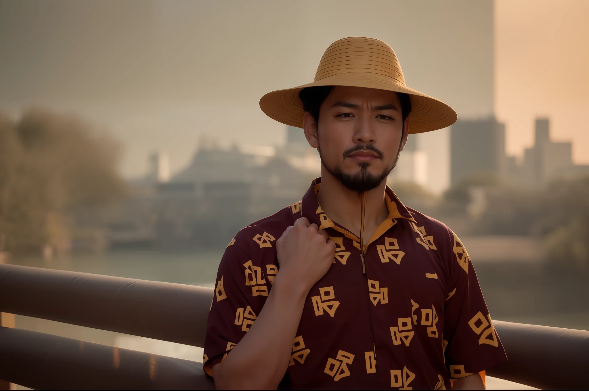 Luffy puts his arm around the boy in the straw hat