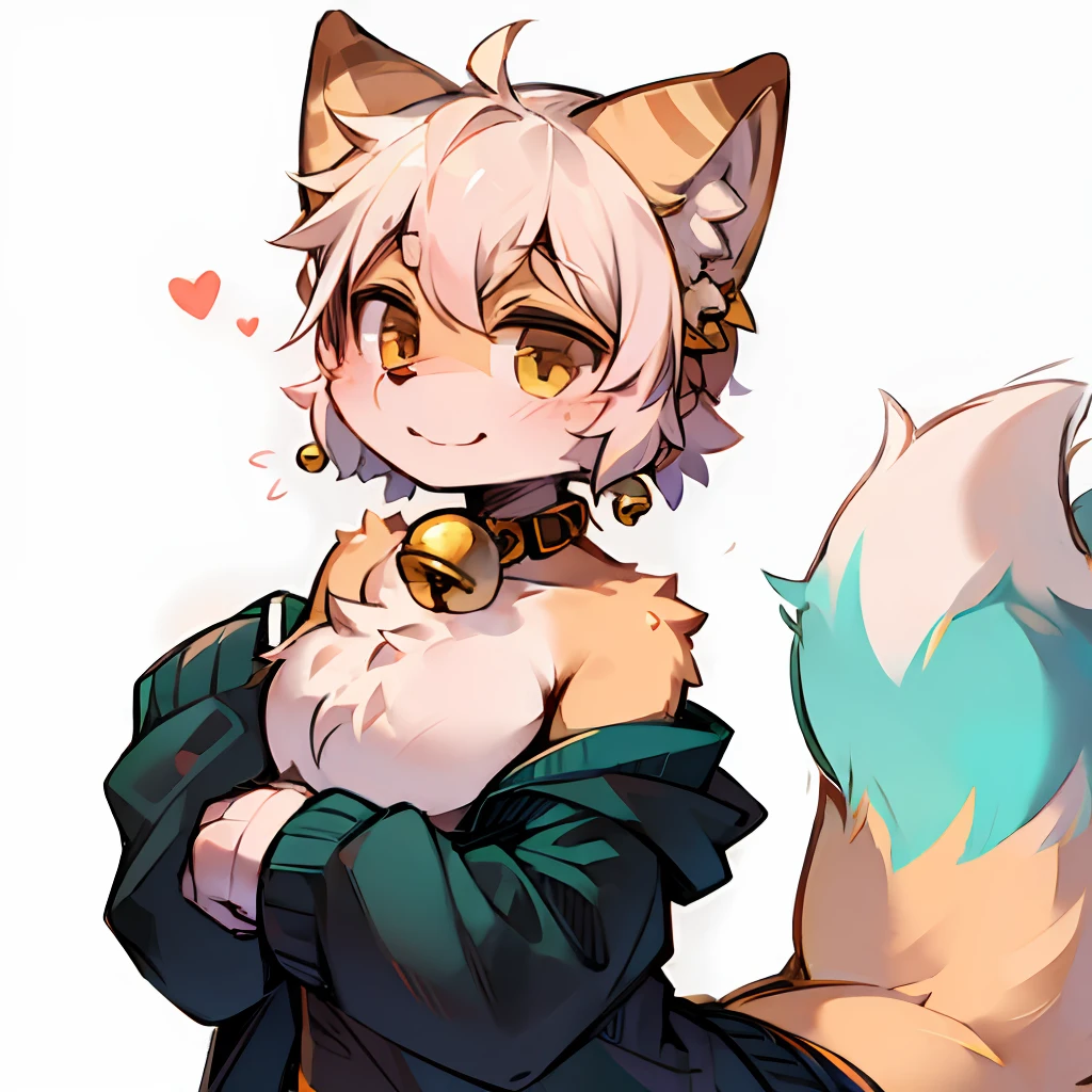 Cute bells furry humanity Big fluffy tail