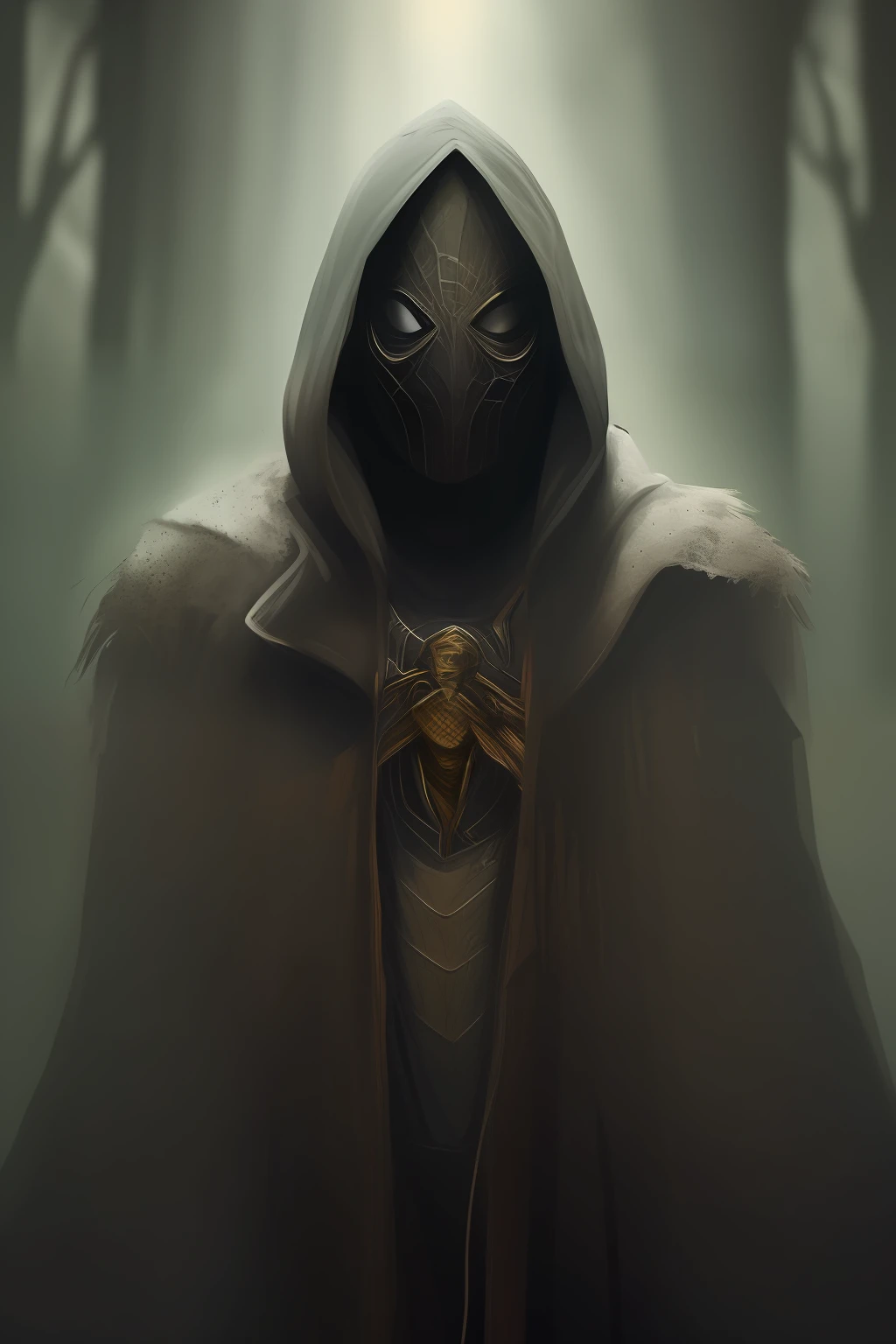 Black and gold color scheme Spider-Man，Future wind，Red eyes，Cloak
