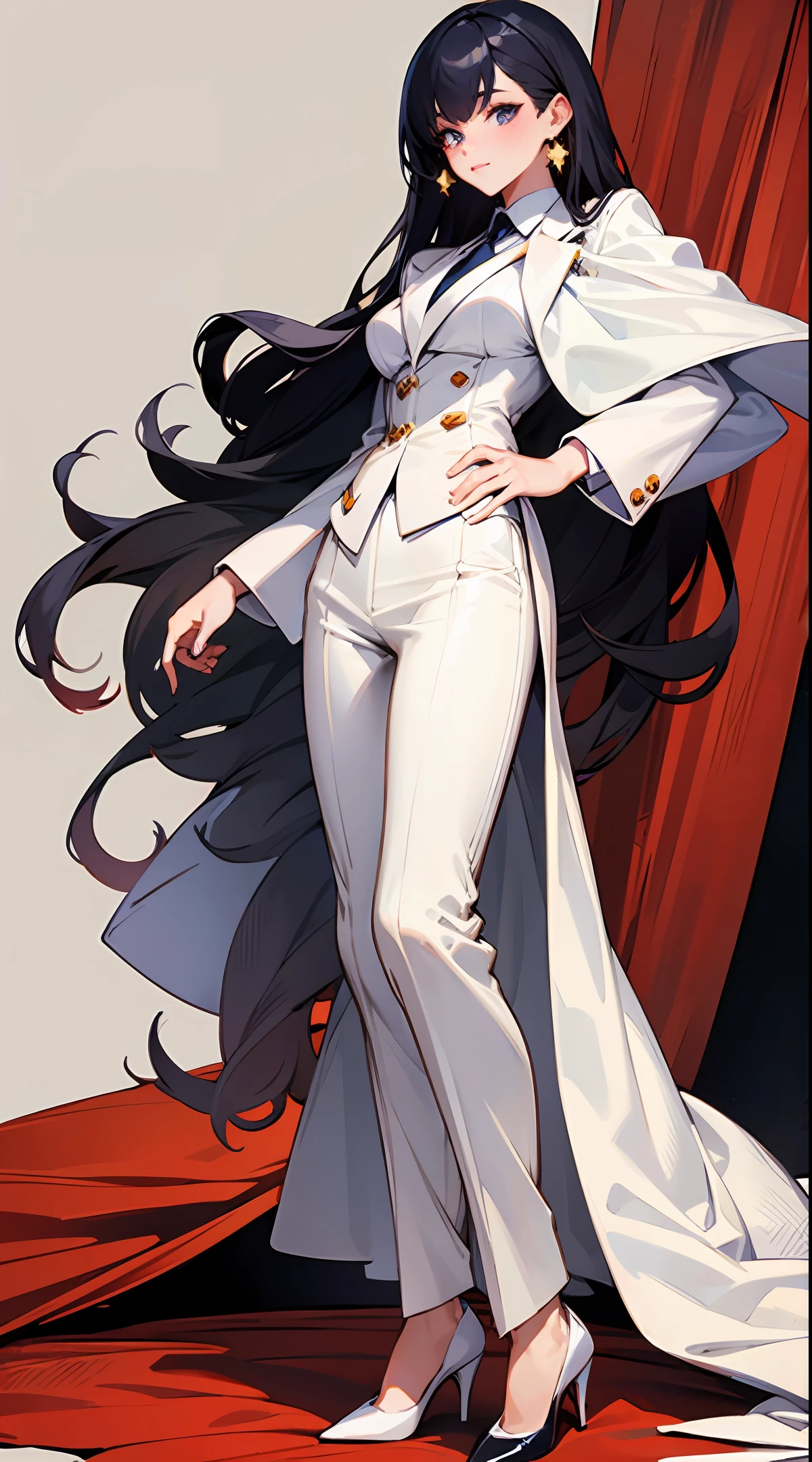 high-heeled,white clothes,Suit pants,Royal sister,Need