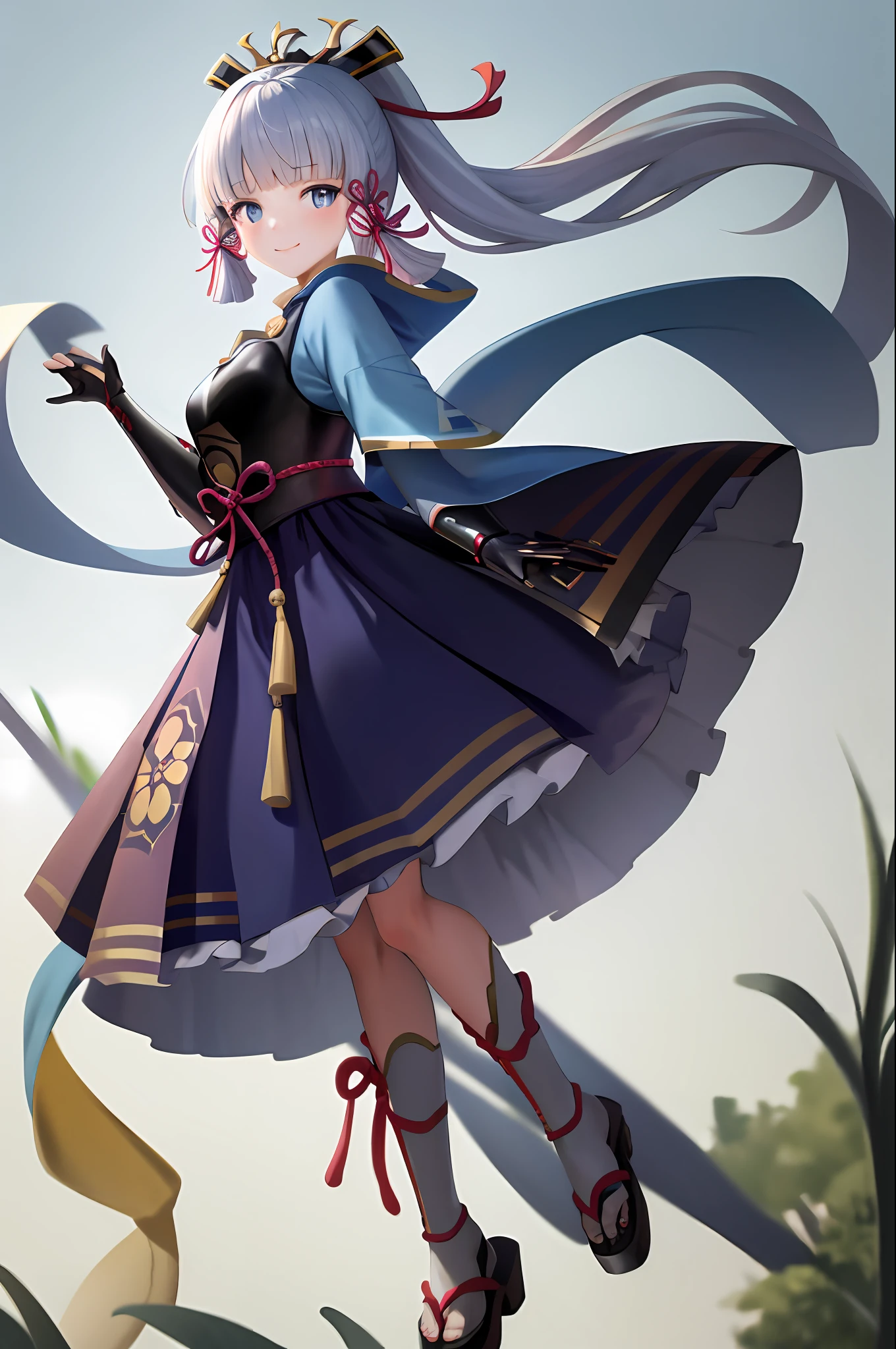masterpiece, highres, best quality, 1girl solo, kamisato_ayaka, smile, kimono