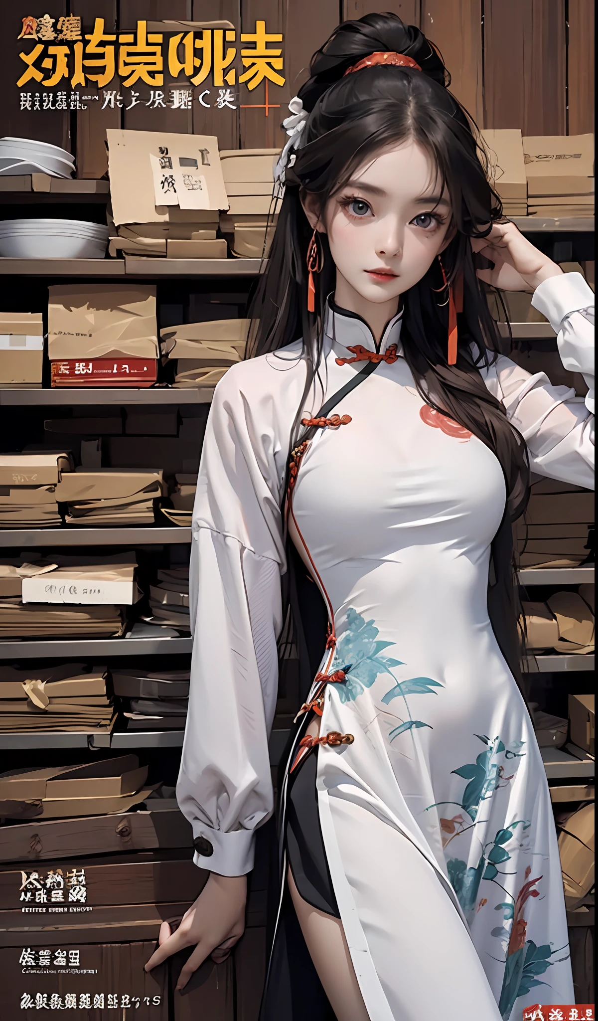 Best quality, master, A high resolution, Wuxia 1girl, china dress, Super beautiful face, super beautiful eye, Super beautiful hair，MagazineCover