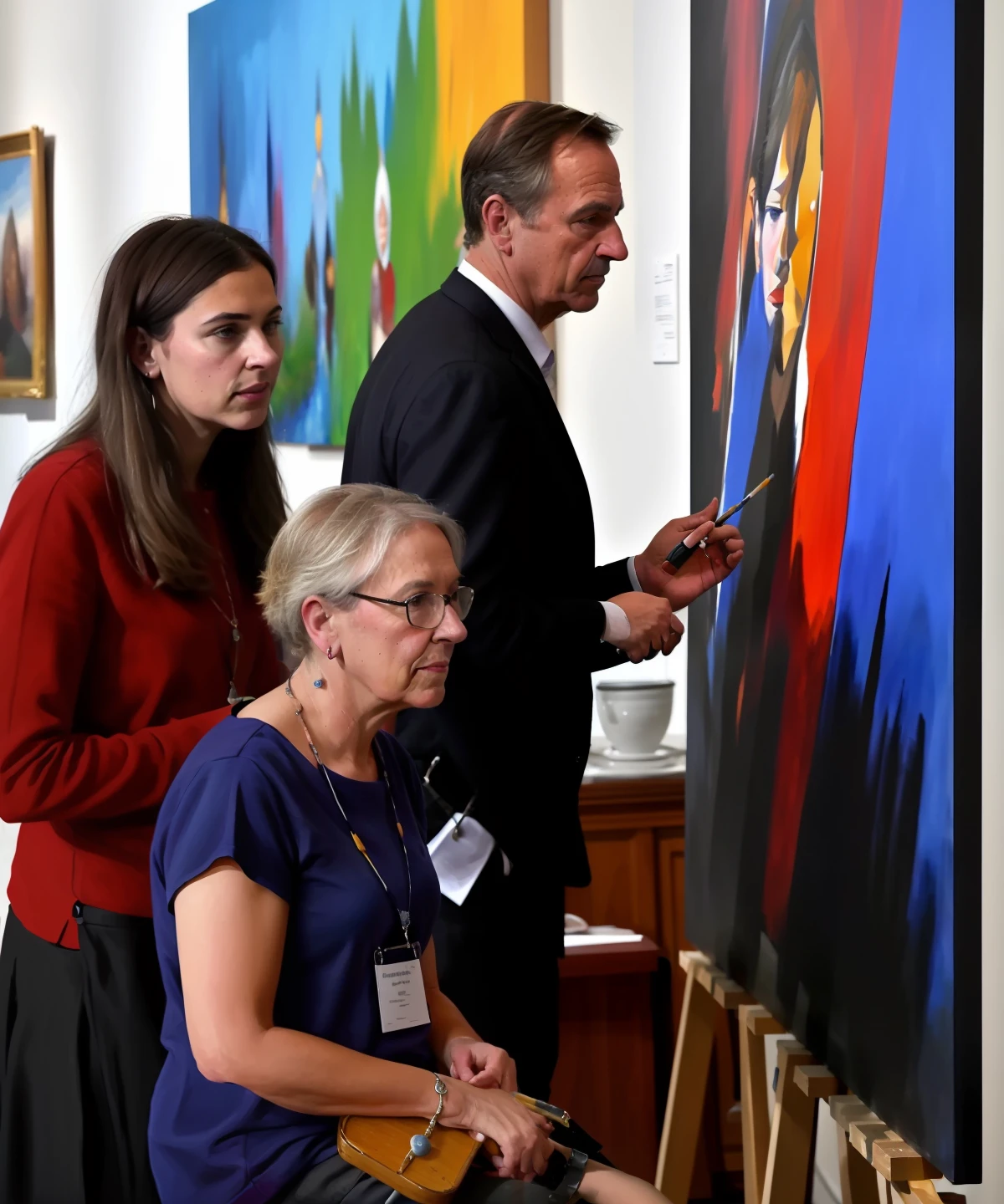 Referring to the winning works of the National Art Exhibition, the method of oil painting is used to create a large group portrait with narrative