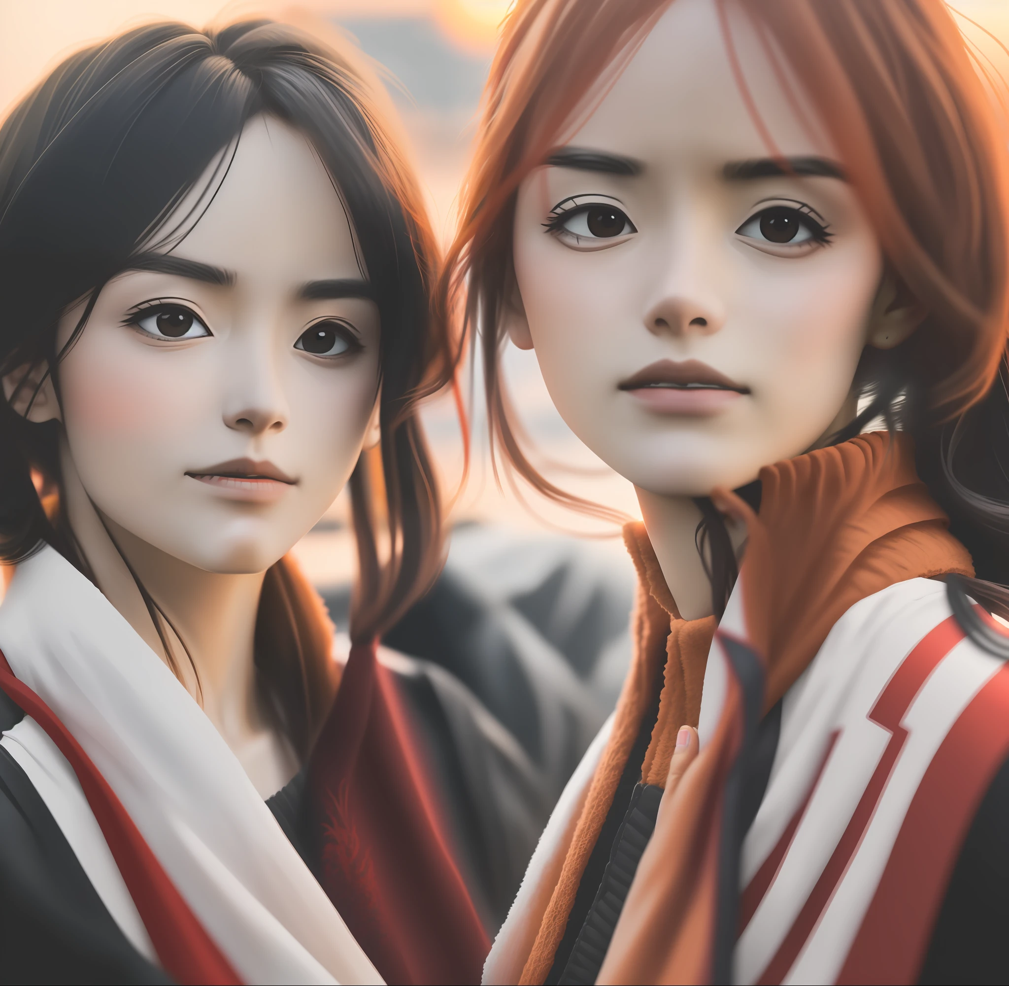 (Best Picture Quality) ,Extremely realistic,Naruto,Hokage Holy Fire Technique,Theme red,,action: staring ahead,Two-hand seals,(1人),Full light and shadow expression,the setting sun