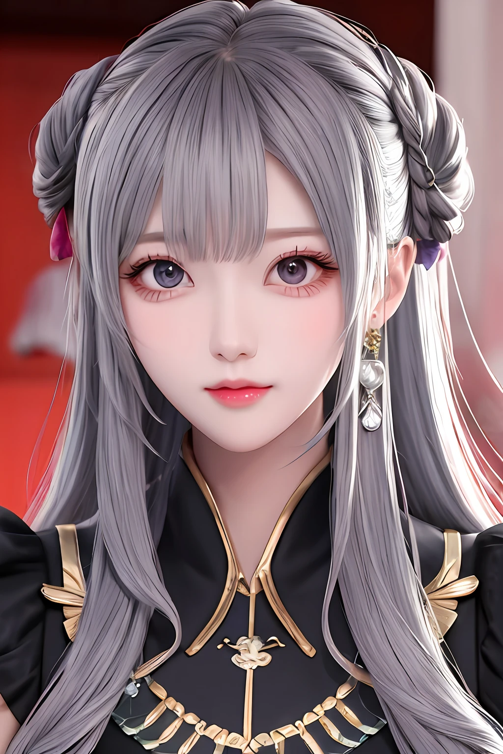 Lady Girl Gray Hair Cute