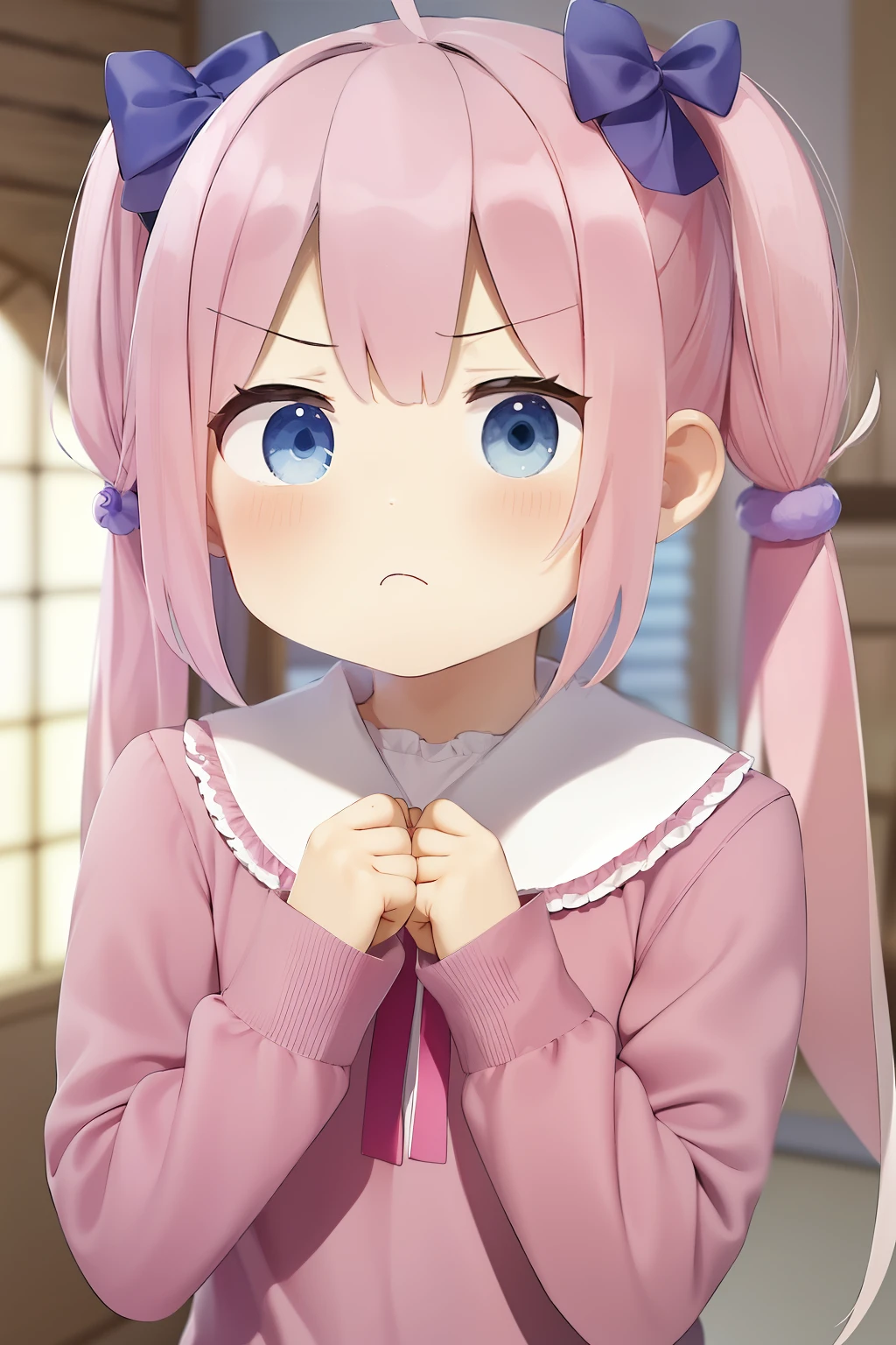 Tsundere pink loli jk grumpy angry