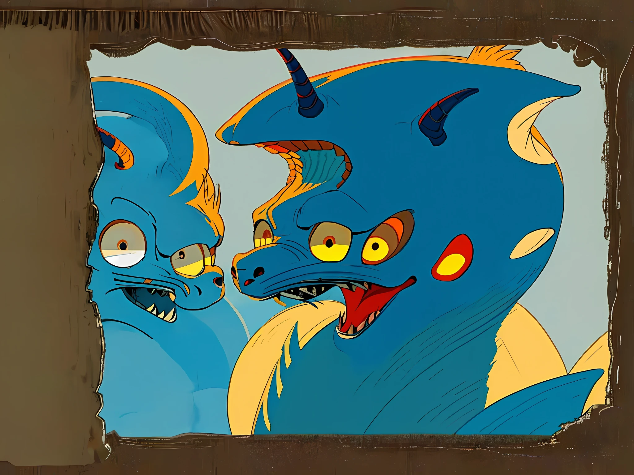“((Fine)), (((Best Picture Quality))), (character design sheet,frontage、Lateral face、Both on the back), illustratio,one male,Yellow eyes,Short hair red,With dragon horn,pretty cool。”