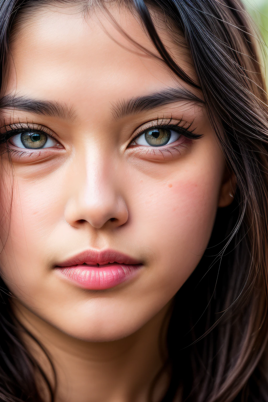 RAW Photography、The photograph、photoreallistic、8k vivid photos of women in nature、ultra hyper-detailed、small details、Dramatic light、Beautiful Eyes of Details、Detailed skin、depth of field、((facial close-up))