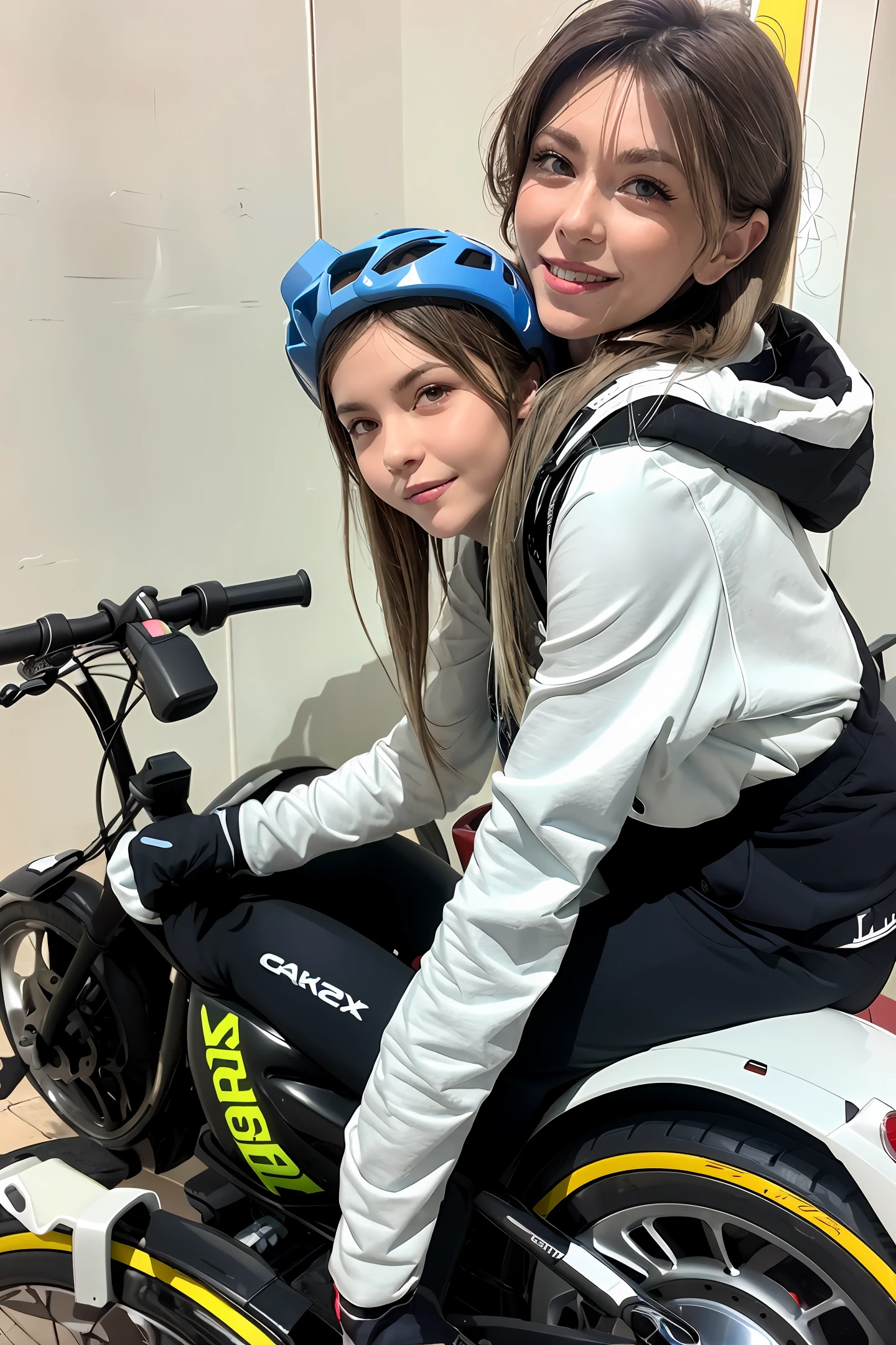 Girl riding Maverick N1S electric car
