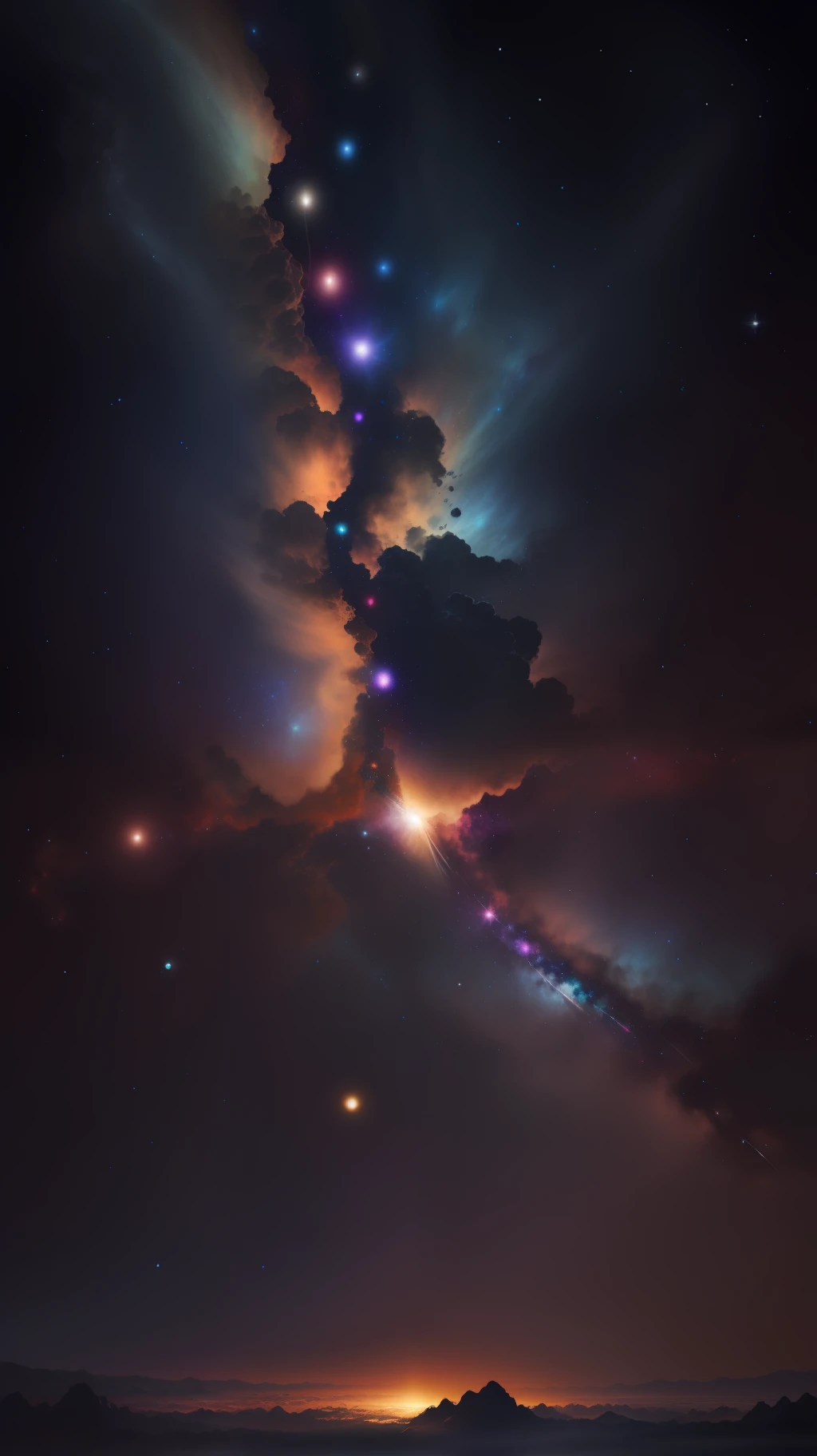 Milky Ways,Space,colorful galaxy,high resolution, high quality,dark night