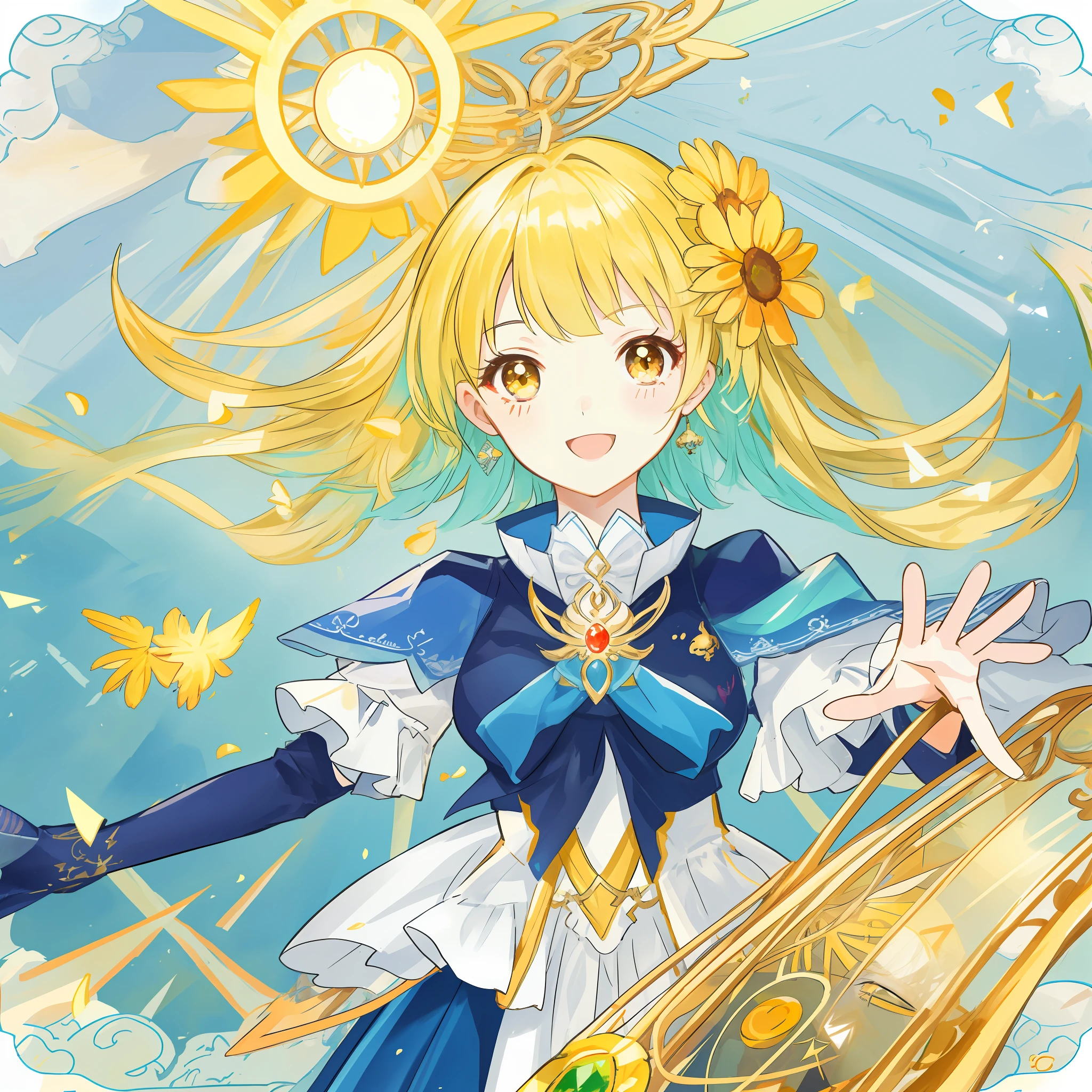 Dazzling sunlight,Cheerful girl