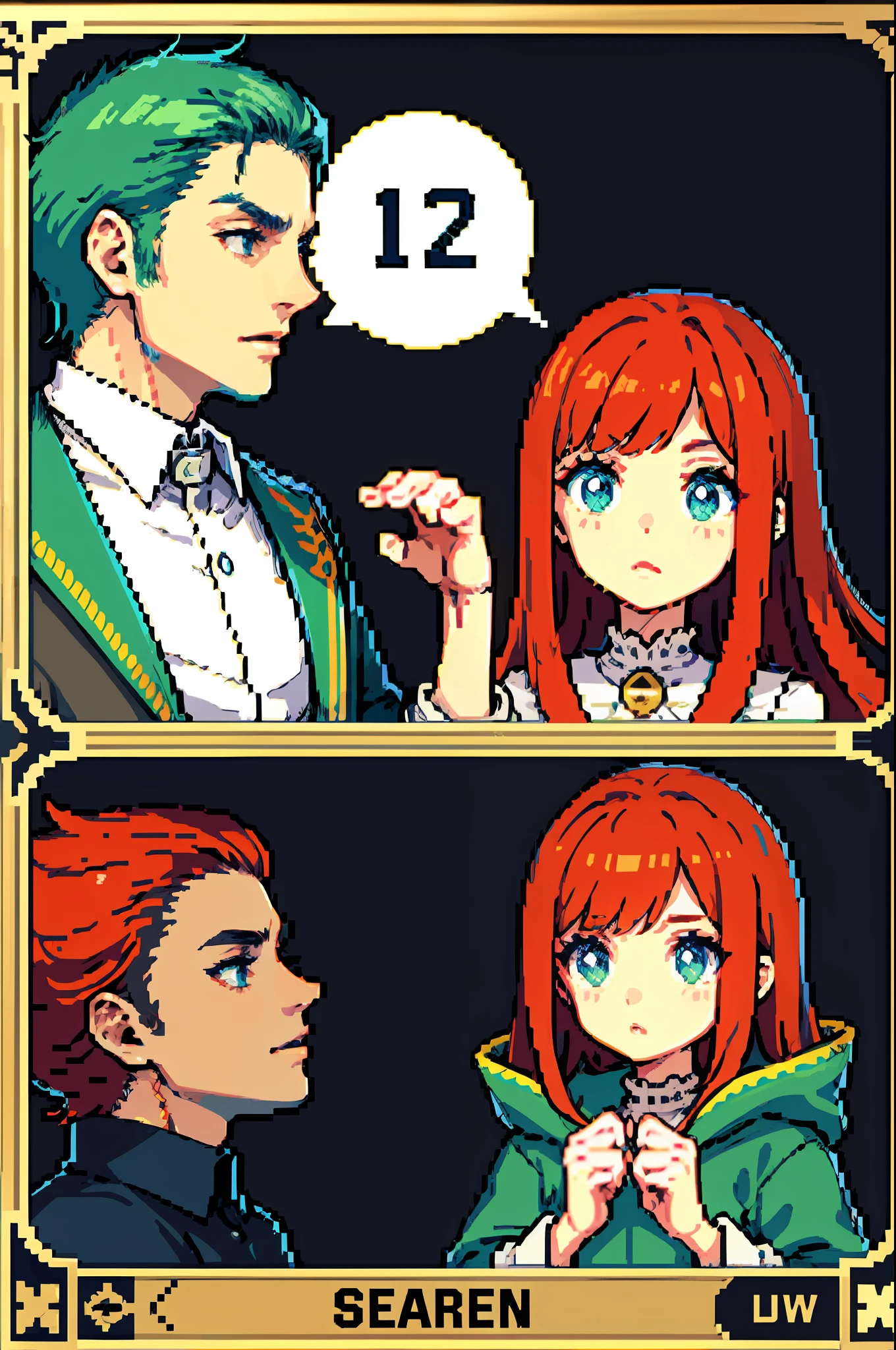 (tmasterpiece,top Quority,best qualtiy),pixivs,pixelart,1girl,head,Long red hair with hair cards